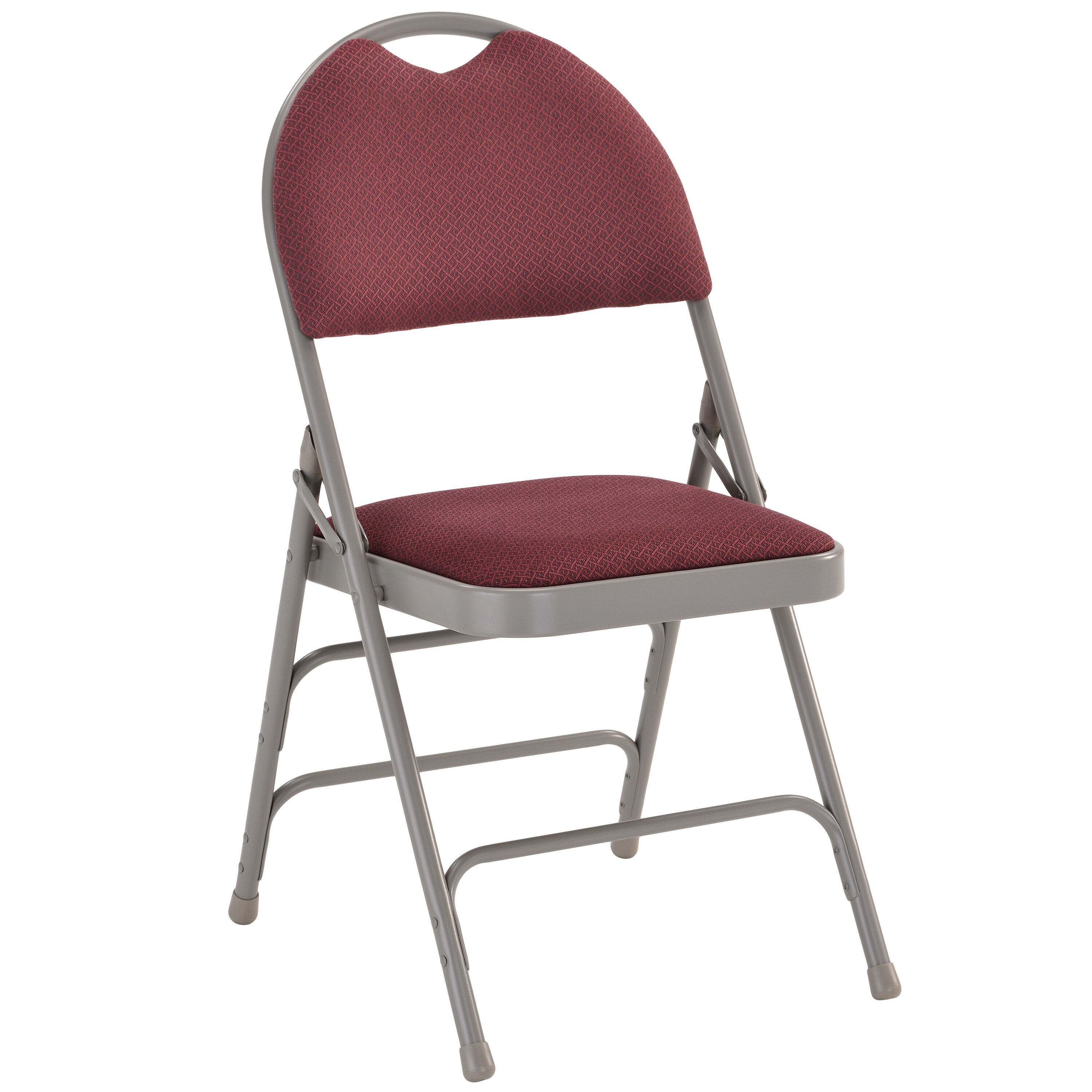 Flash Furniture 847254054010 Burgundy Fabric/Gray Frame Commercial/Residential Standard Folding Chair with Upholstered Seat ( Outdoor )