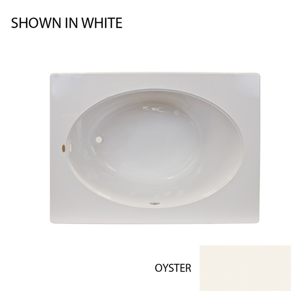Jacuzzi P4D6042ALR2XXY Primo 42-in x 60-in Oyster Acrylic Oval Drop-In Air Bath (Reversible Drain)