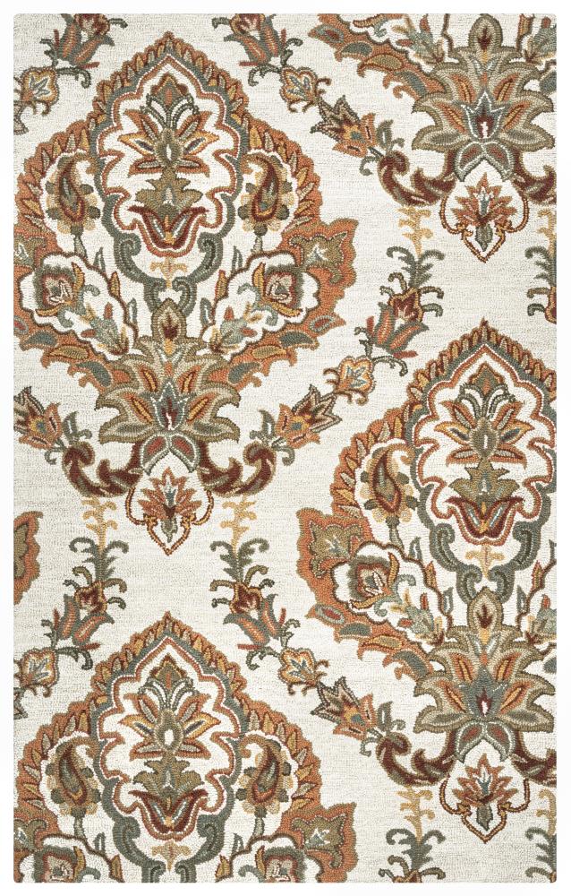  CPTCY100300040912 Crypt 9 x 12 Wool White Indoor Floral/Botanical French Country Area Rug