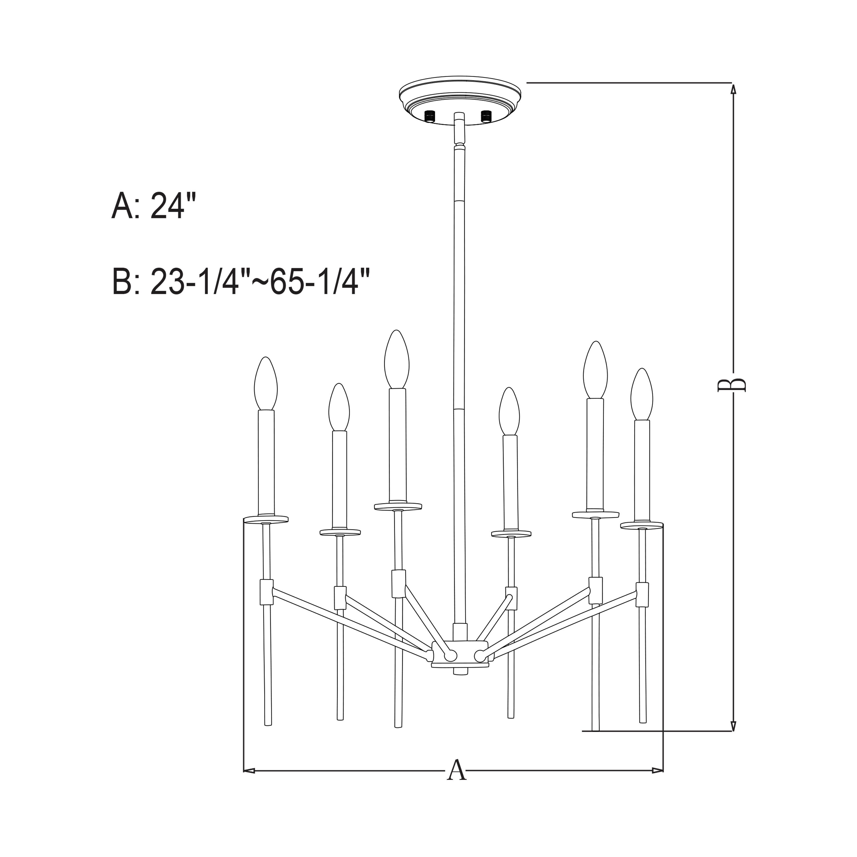 Mid-Century Modern Kedzie 24" Natural Brass 6-Light Chandelier