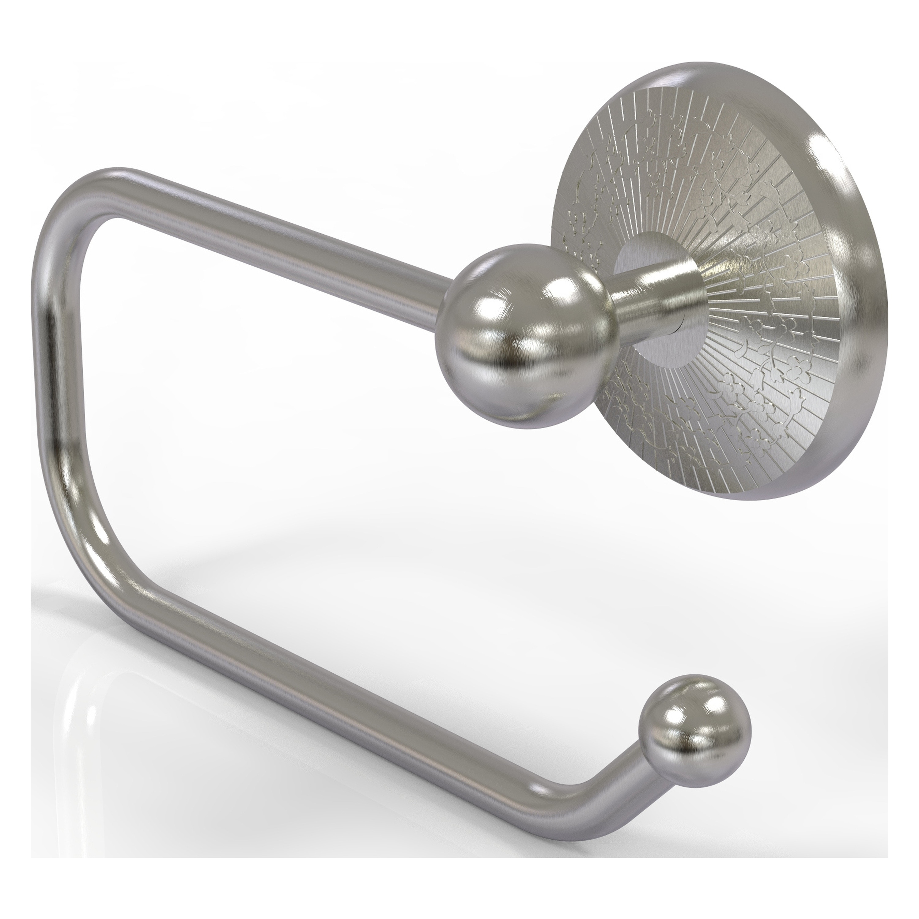 Allied Brass PMC-24E-SN Prestige Monte Carlo Satin Nickel Wall mount Single post Toilet Paper Holder 1 -Rolls