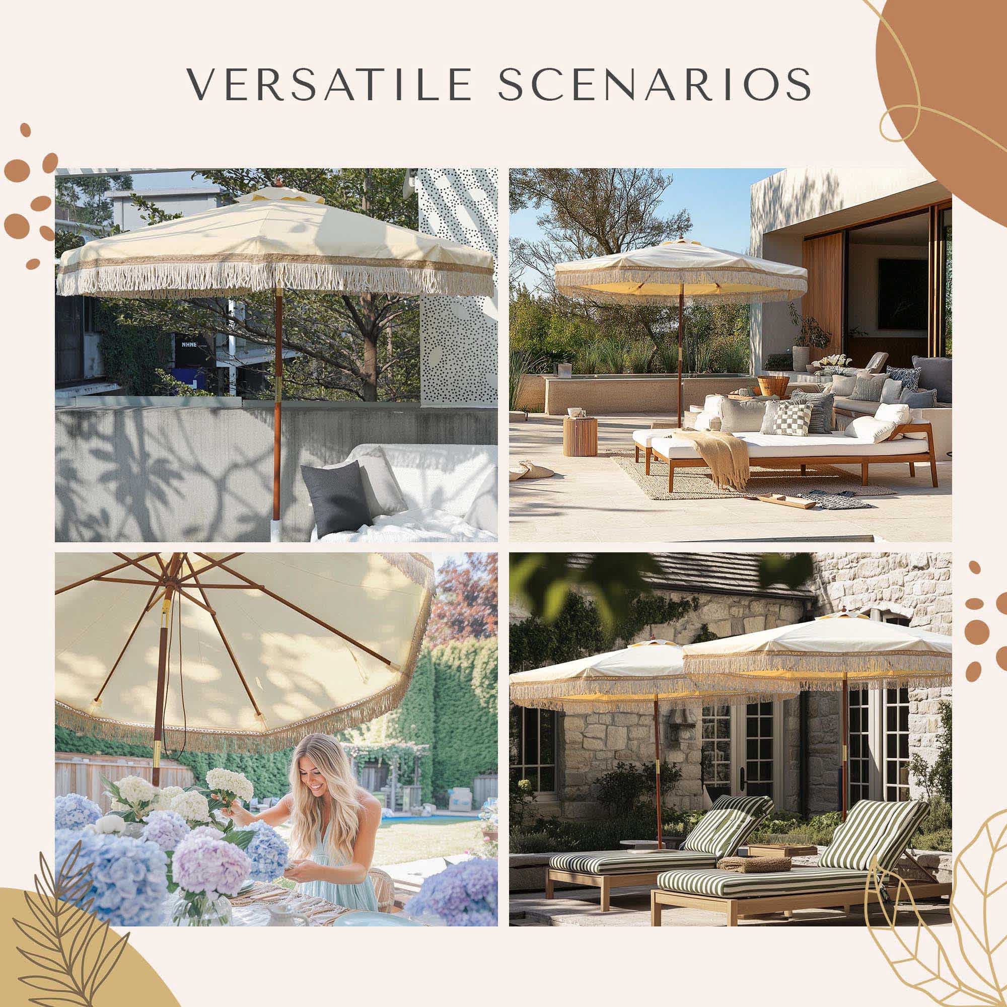 LAGarden 07LAU003-BH9-P2BT-LO Beach-Umbrellas - View #7