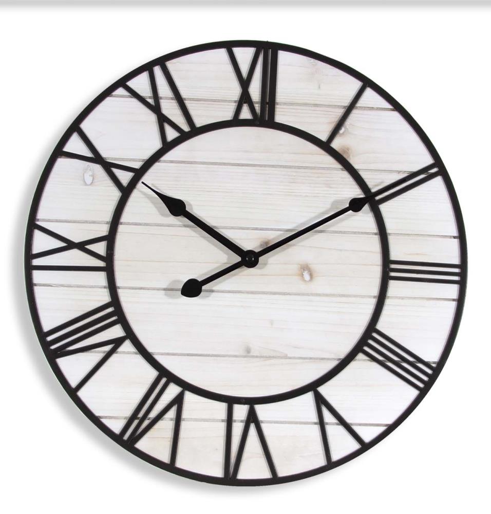 allen + roth Analog Round Wall Farmhouse in the Clocks department at