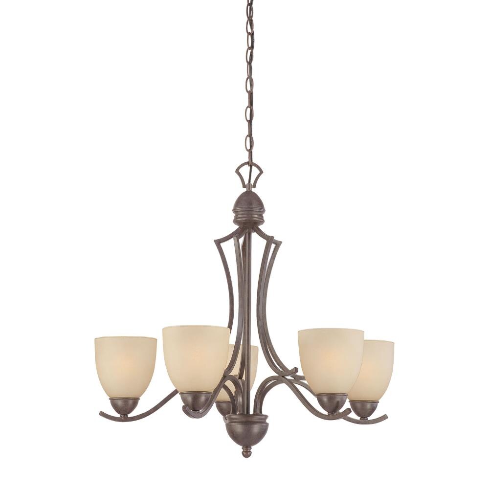 Thomas Lighting SL808222 Triton 5 -Light Distressed Brown Transitional For Use in Bedrooms, Dining Rooms, Foyers, Kitchens, Living Rooms Chandelier