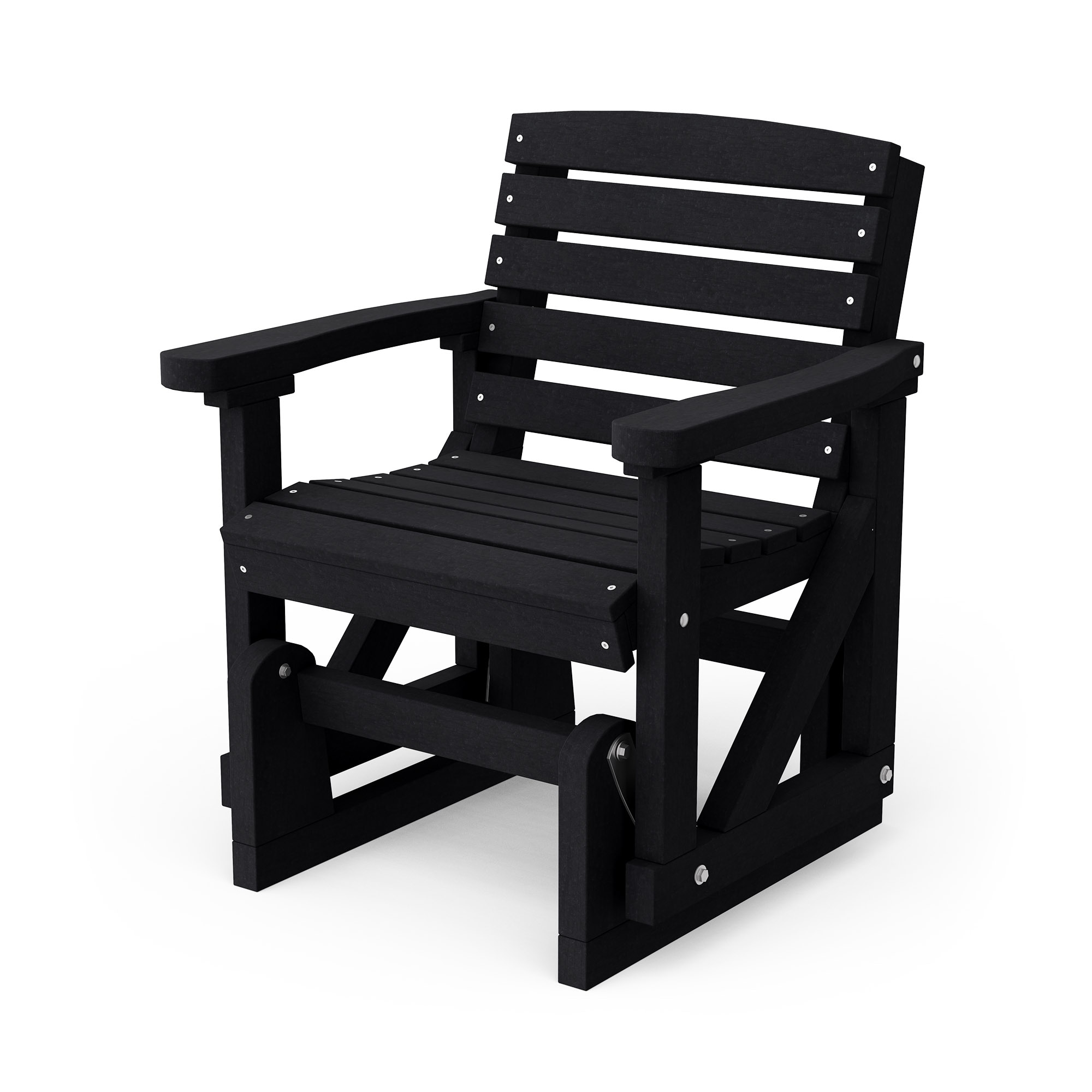 Wildridge LCC-206-BK Classic 1 -person Black HDPE Outdoor Glider