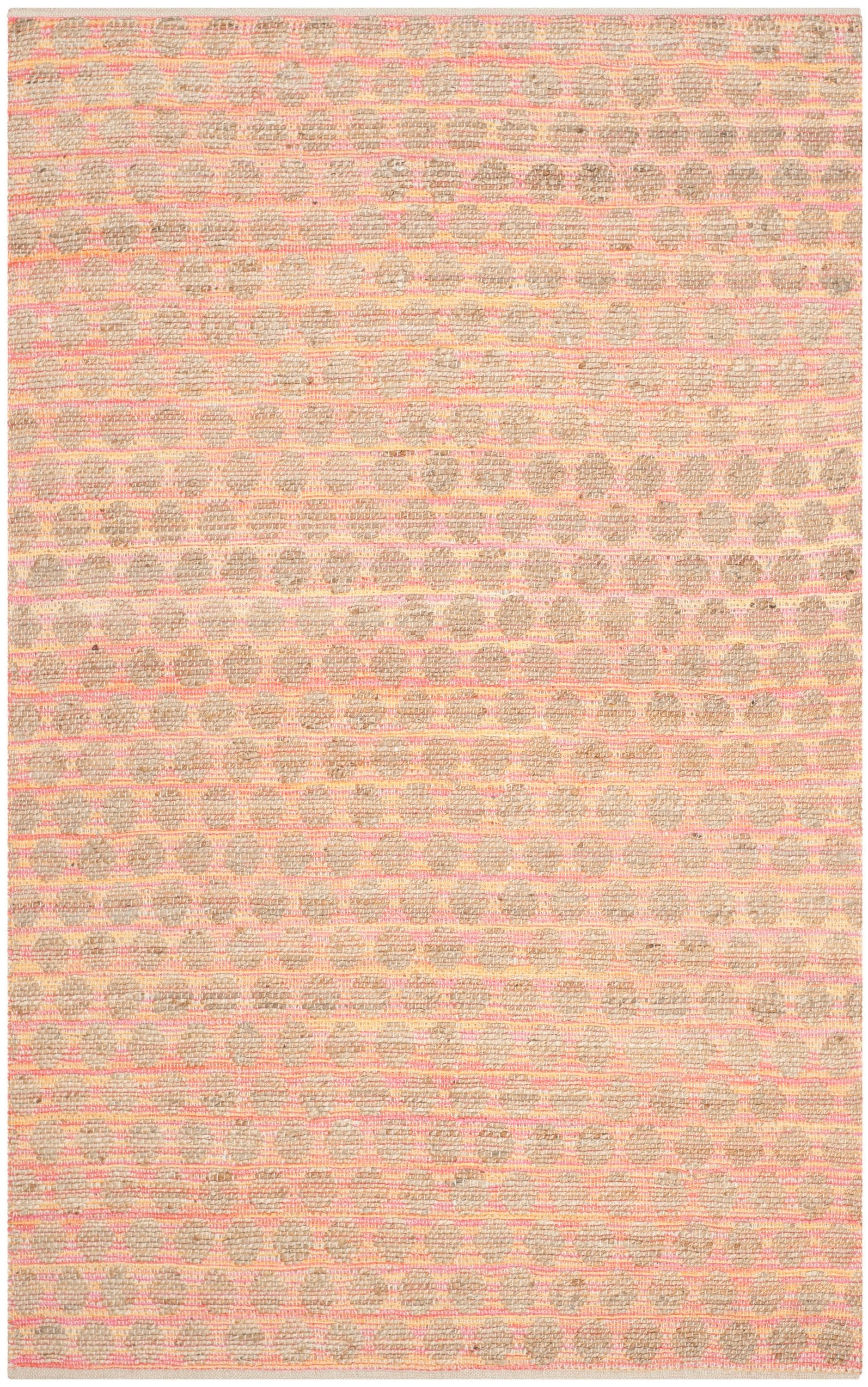Safavieh CAP820G-5 Cape Cod Leeds 5 x 8 (ft) Jute Orange/Natural Rectangular Indoor Abstract Coastal Area rug