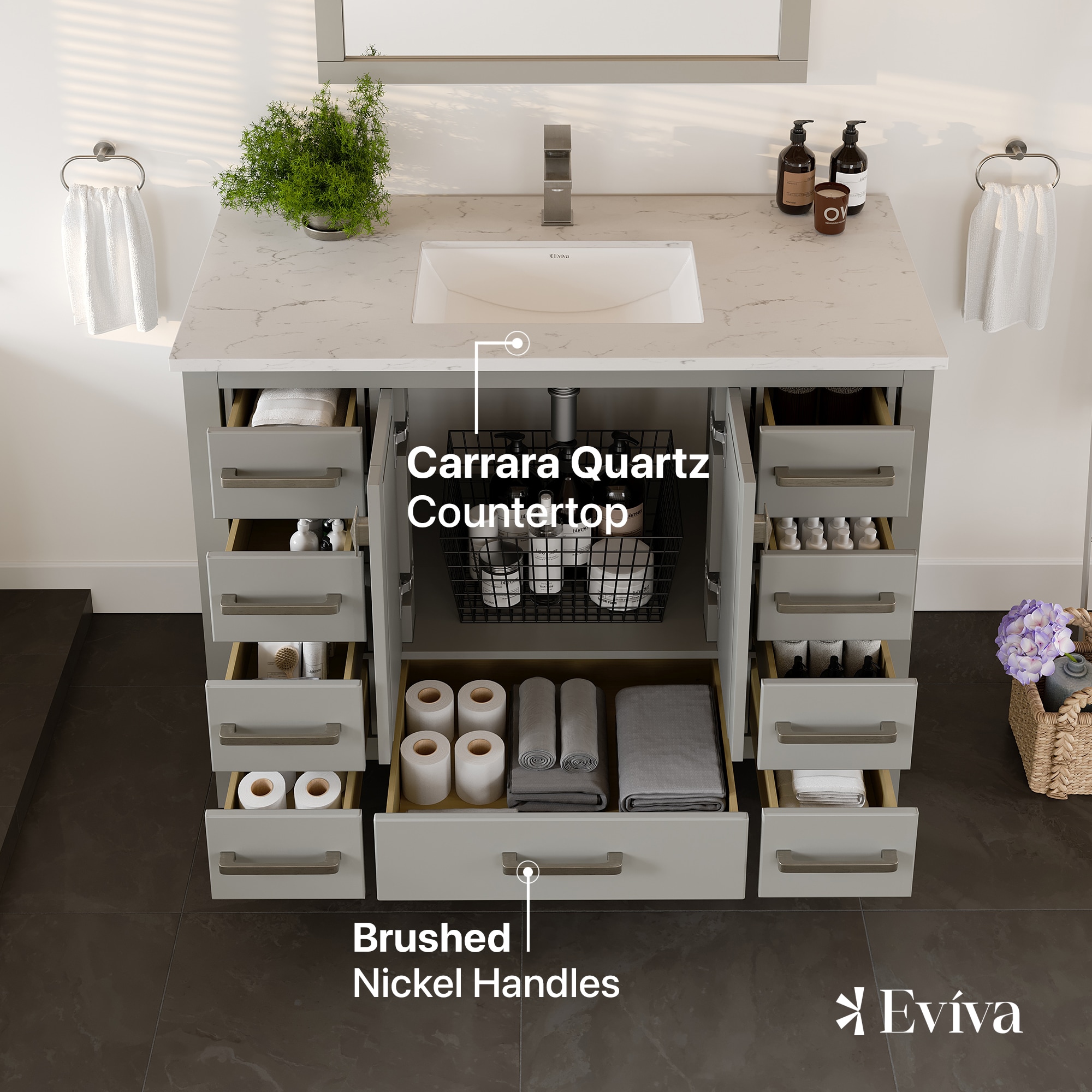 Eviva TVN414-42X18GR-Q Bath-Vanity-Combo - View #3