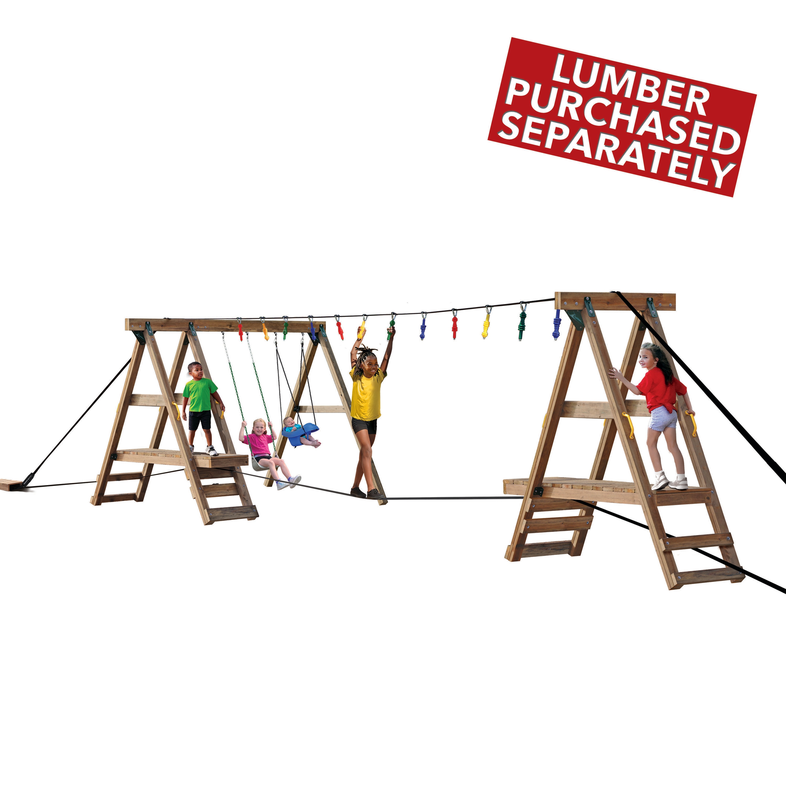 PlayStar KT 50041 Ninja Residential Wood Playset No Swings