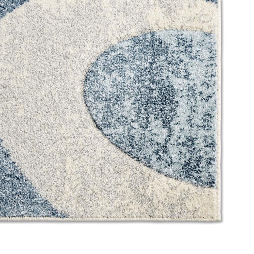 Tribeca Blue and Gray Abstract Synthetic Area Rug
