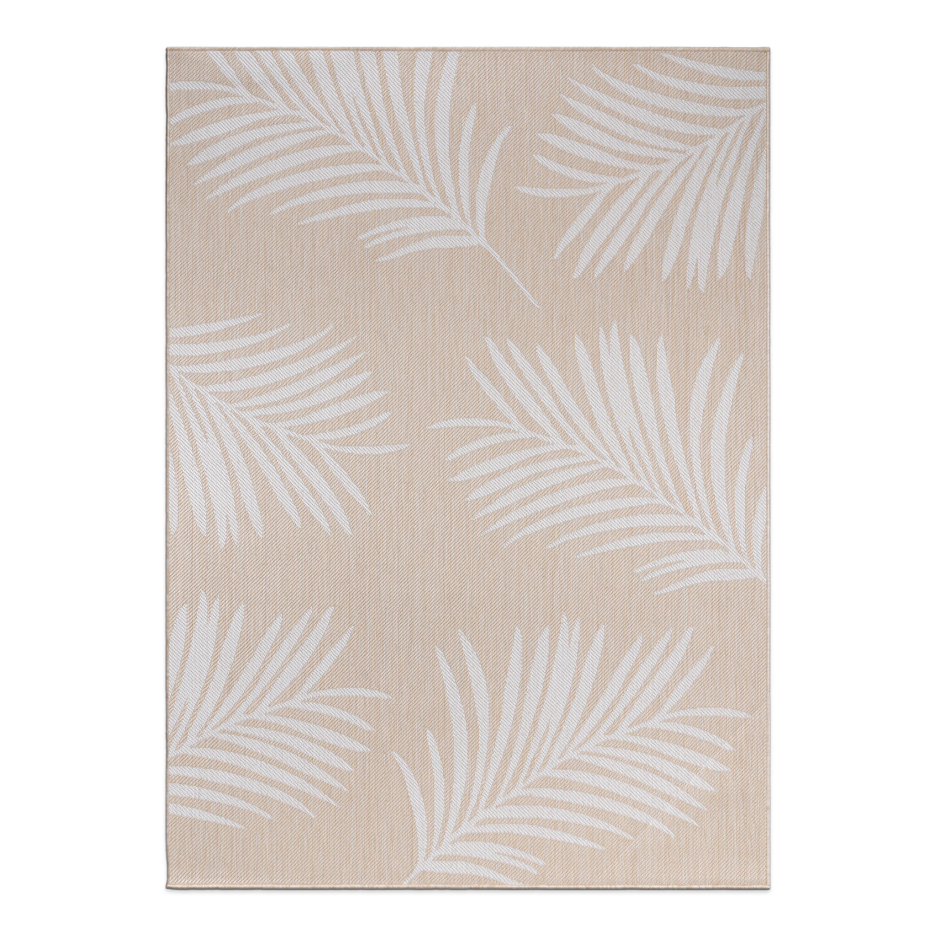 World Rug Gallery 111NATURAL5X7 Summer 5 x 7 (ft) Loomed Polypropylene Natural Rectangular Indoor/Outdoor Floral/Botanical Tropical Area rug