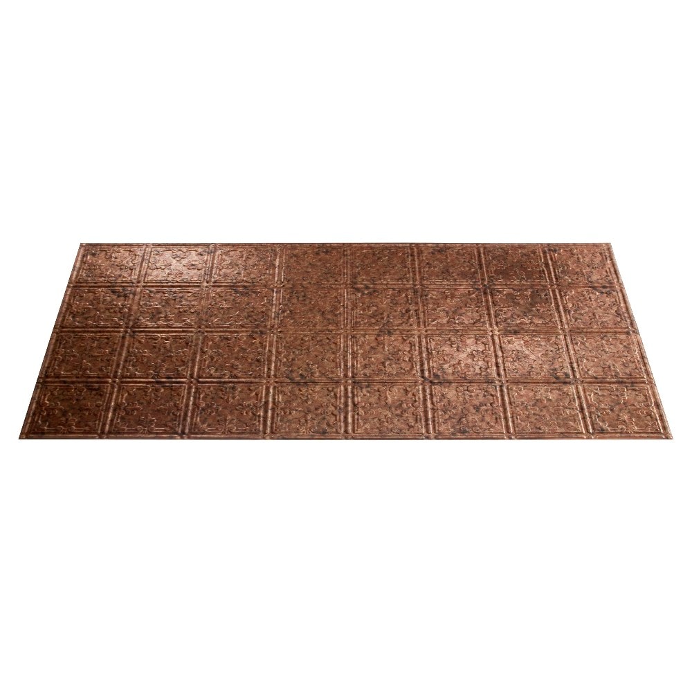 Fasade G58-19 48-in x 24-in Traditional 10 Cracked Copper PVC Surface-mount Ceiling Tile (1-Pack, 8-sq ft / Case)