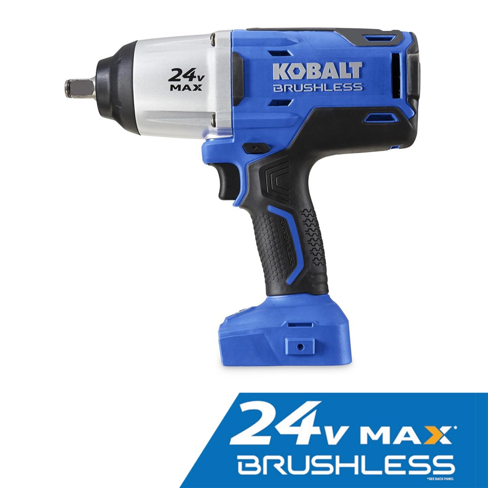 24-volt Max Variable Speed Brushless 1/2-in Drive Cordless Impact Wrench (Bare Tool) in Blue | - Kobalt KIW 5024B-03