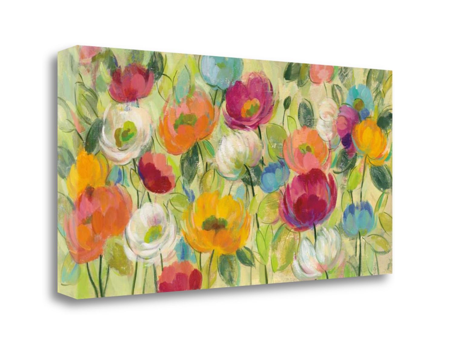 Tangletown Fine Art Floral Frameless 17-in H x 34-in W Floral Canvas ...