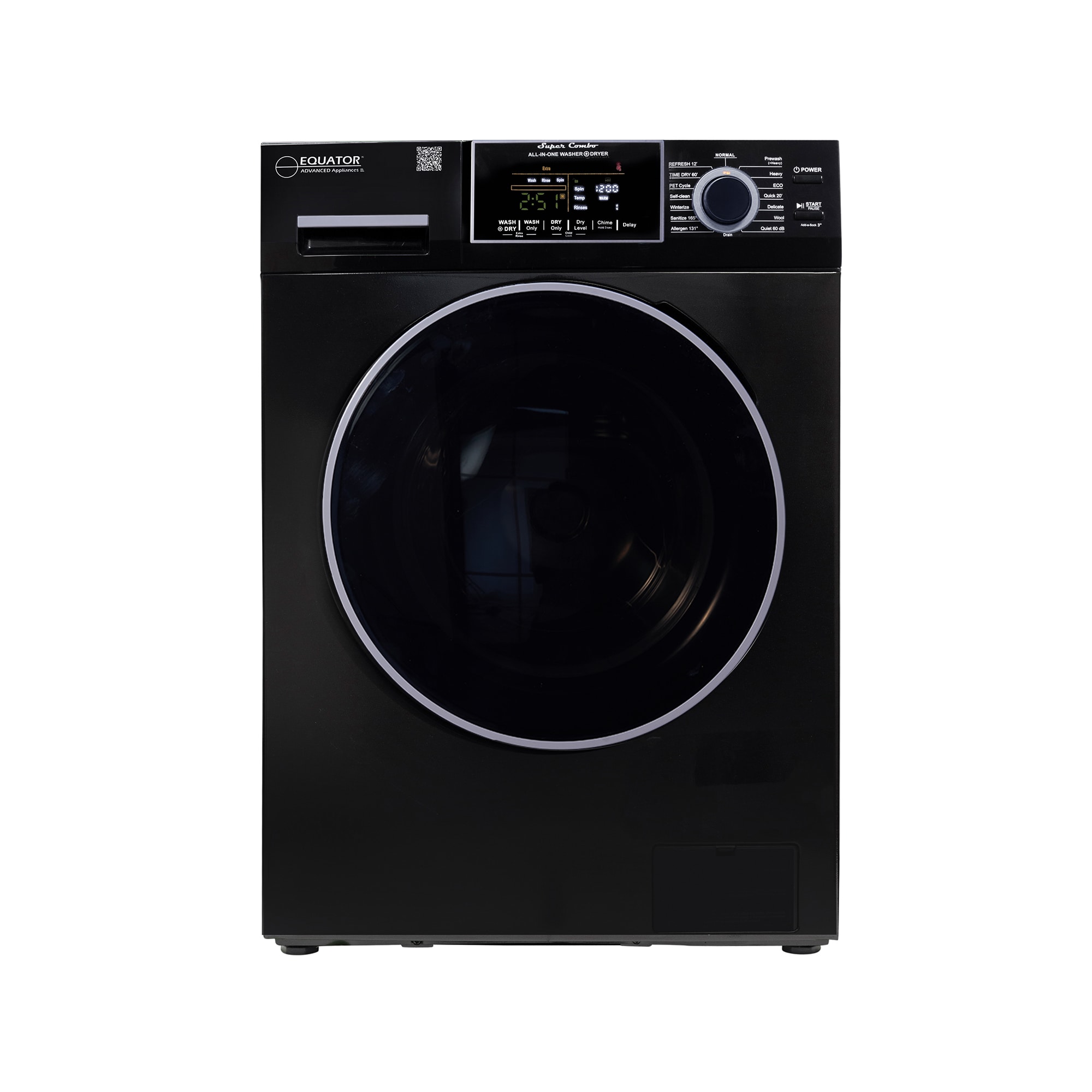 Equator Advanced Appliances EZ 4800 V BLACK 1.62-Cu. Feet Capacity Black Vented All-In-One Washer Dryer Combo