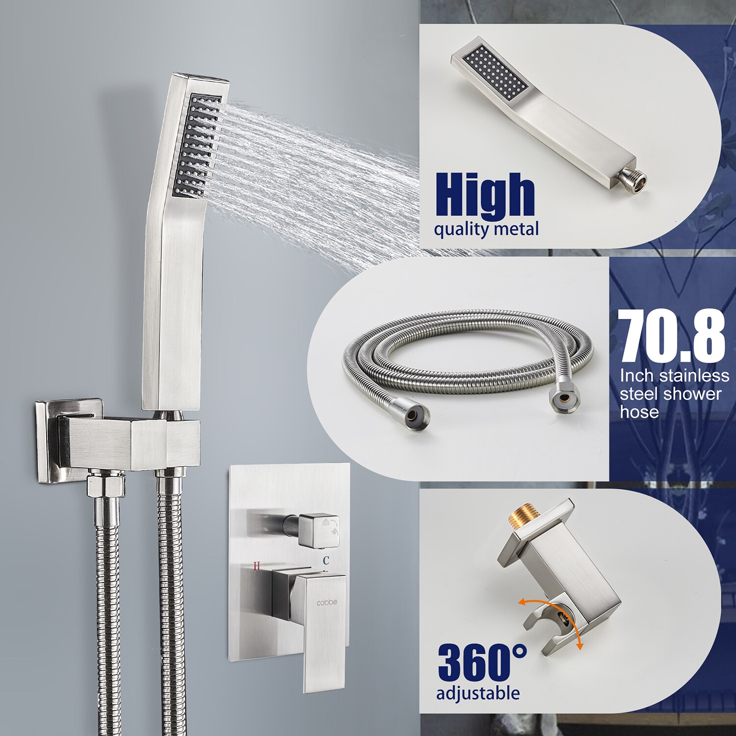 Cobbe LSKSSF0112N Showerhead-Bar-Panels - View #2