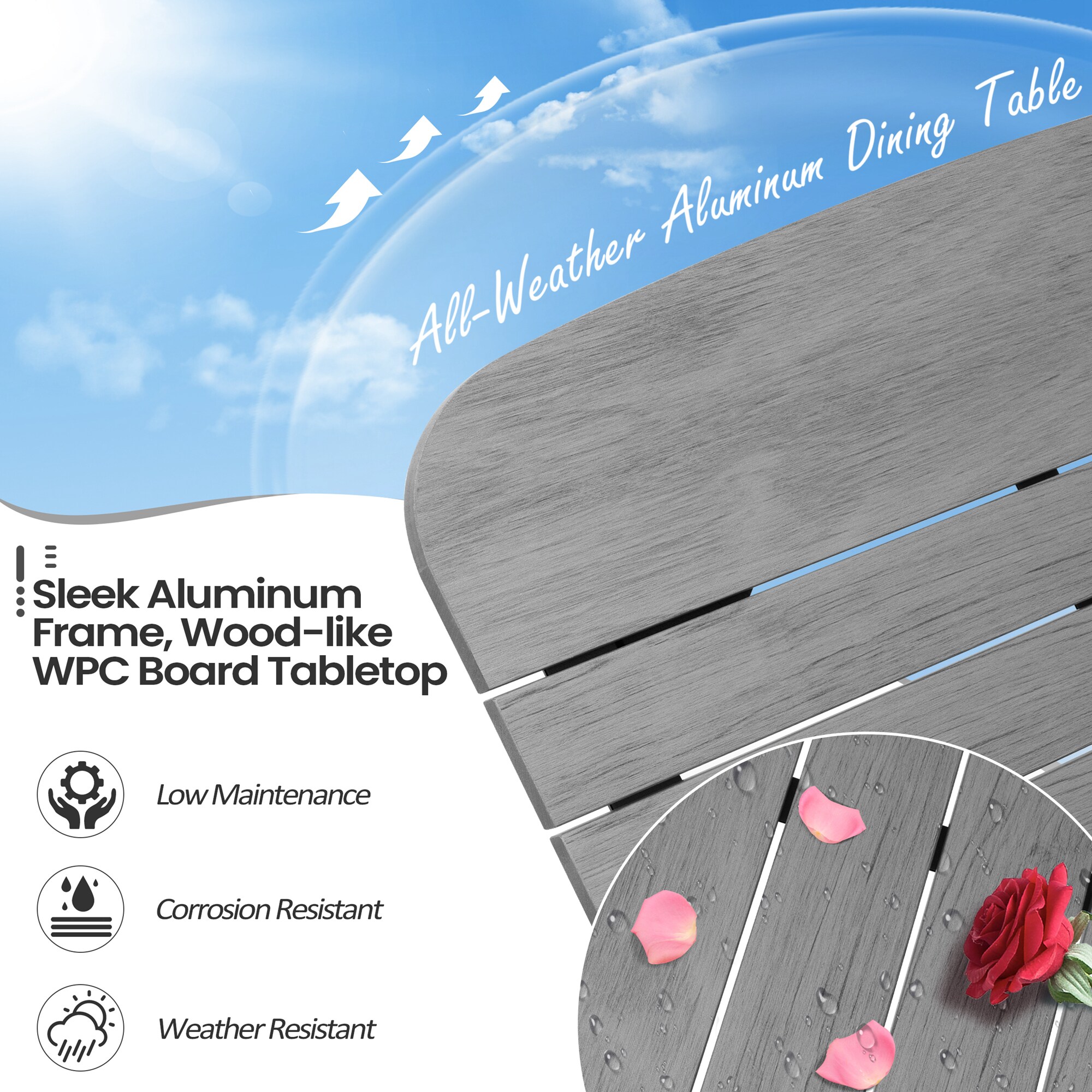 Crestlive Products CL-TB059GRY240 Patio-Tables - View #7