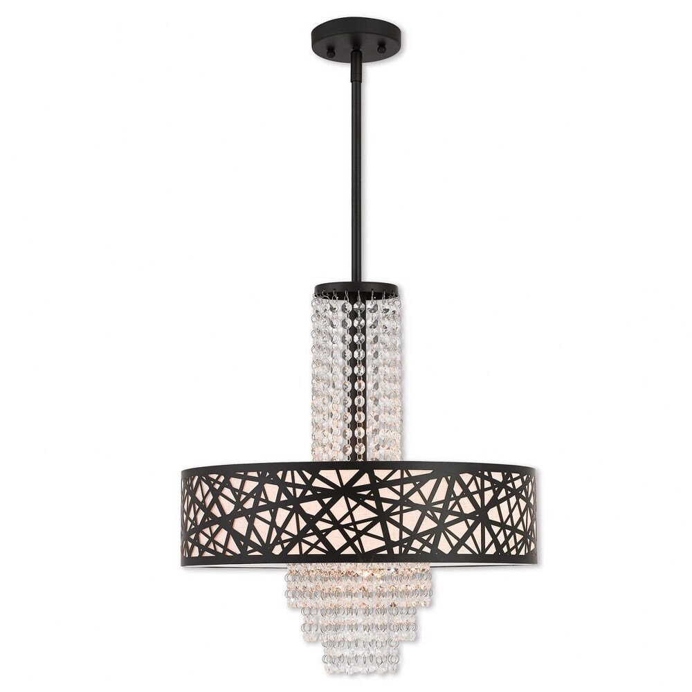 Livex Lighting Art Glass 1 Light Smoke Glass Small Pendant 10 Inch Tall by Livex - 40643-91
