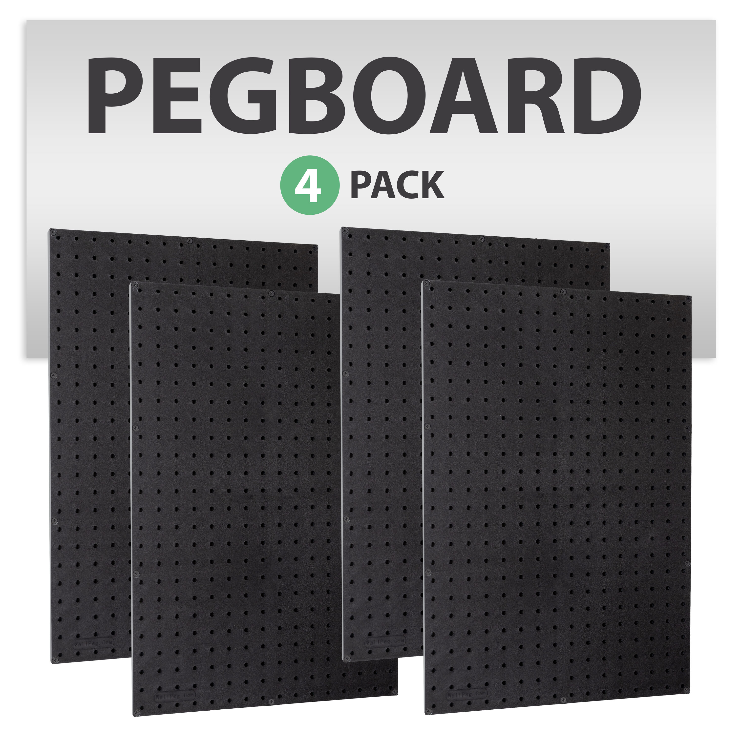WallPeg WallPeg 4 Each Black Plastic Pegboard Panels for 96 Inch