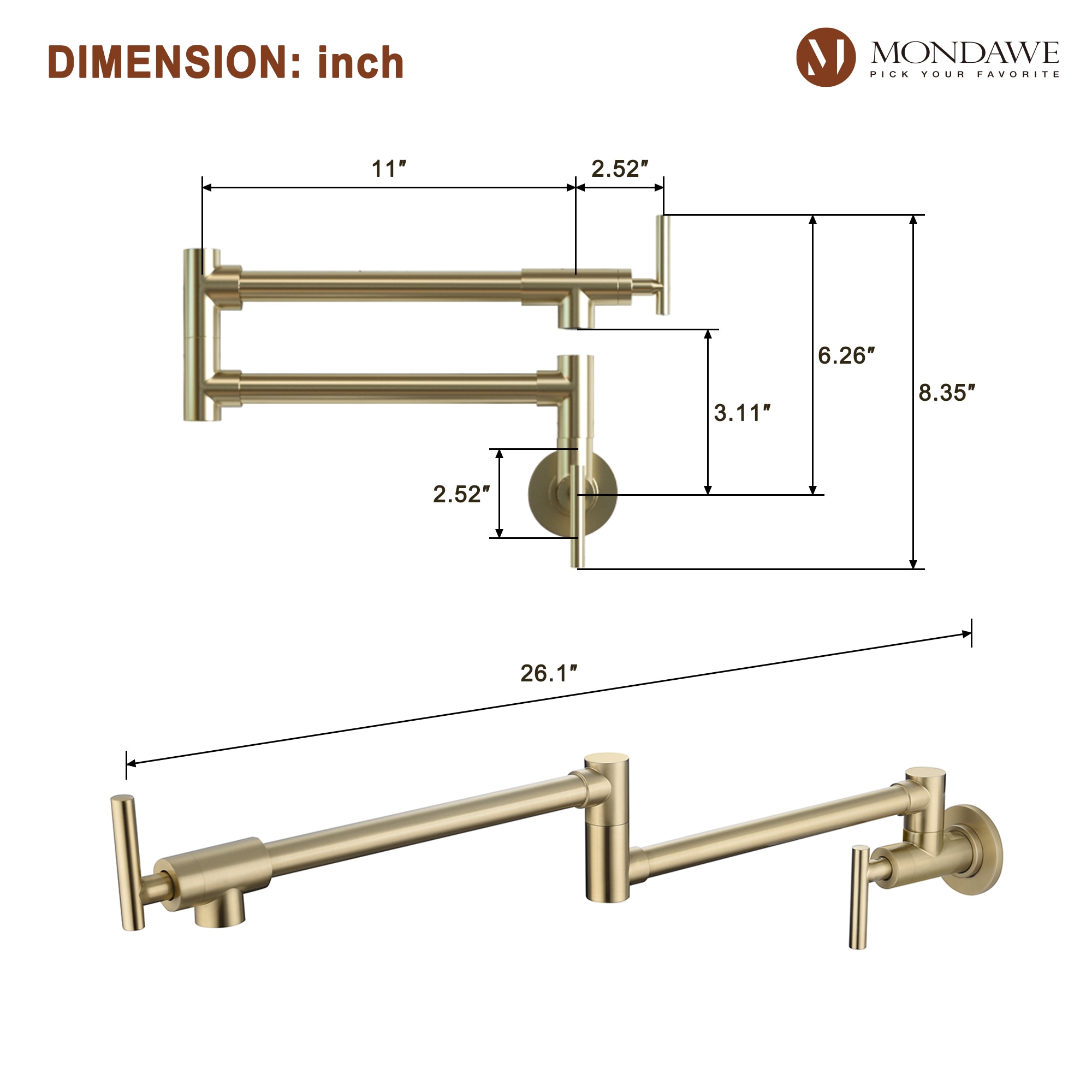 Mondawe OR-846BGF-DG Kitchen-Faucets - View #7