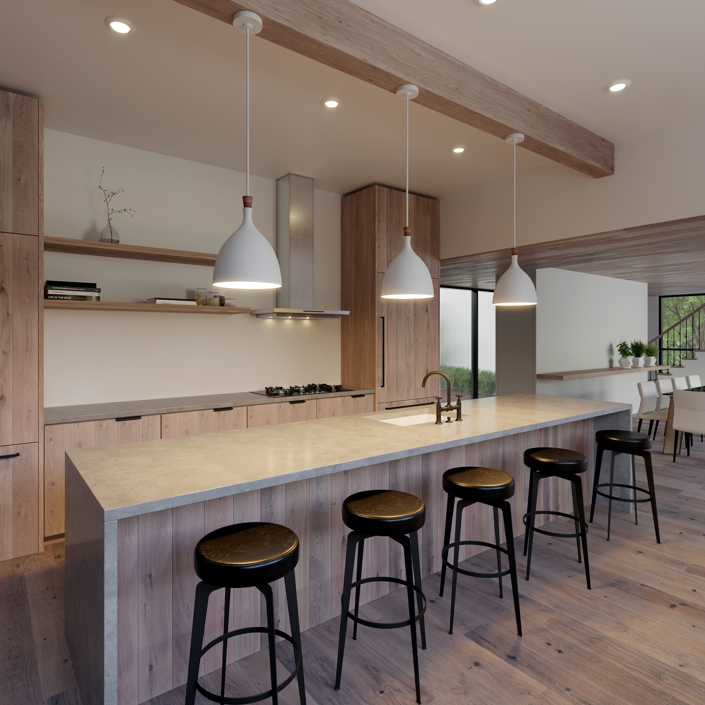 Matte White Steel Indoor/Outdoor Bowl Pendant Light