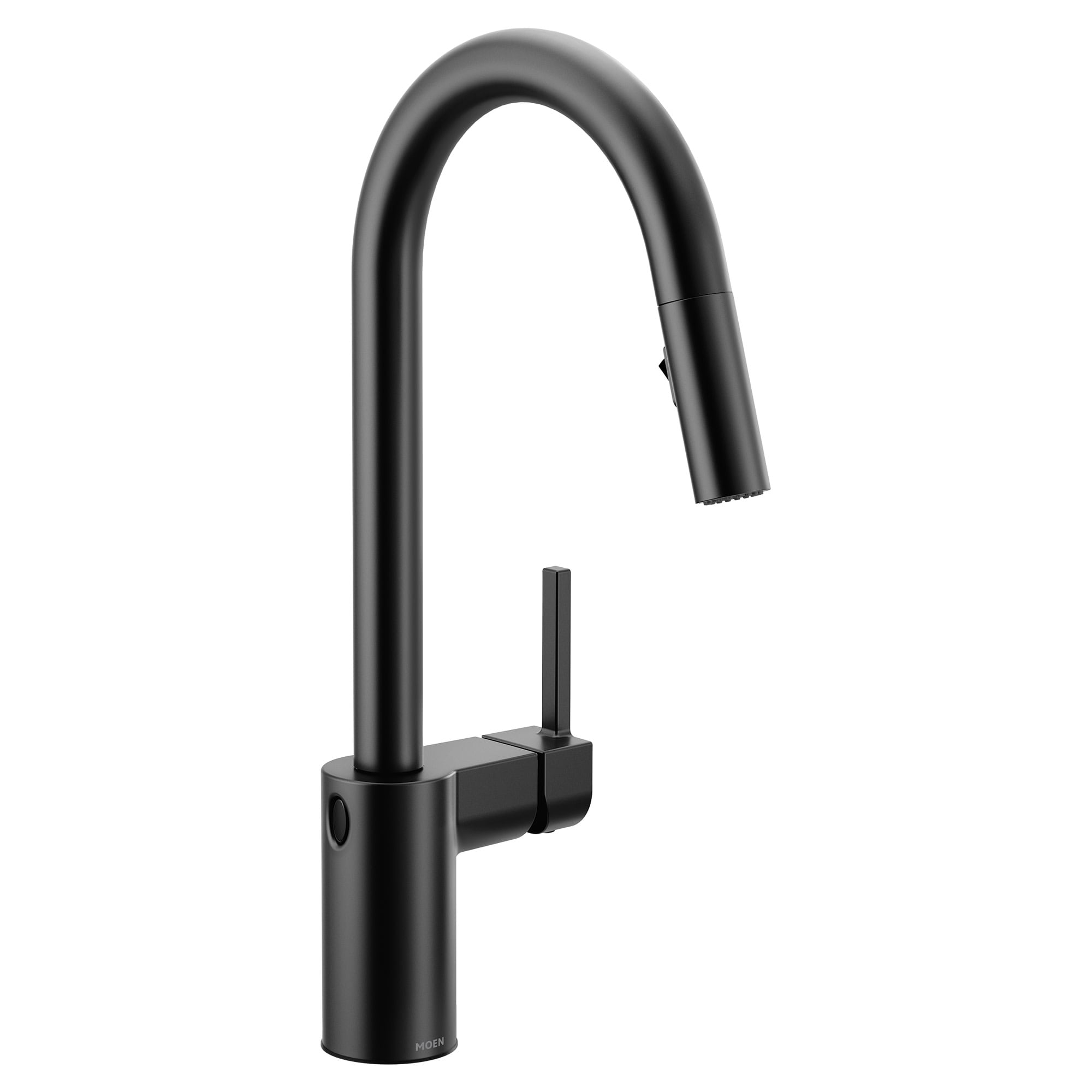 Moen 7565EWBL Matte Black Single Handle Deck-mount Pull-down Kitchen Faucet with Sprayer