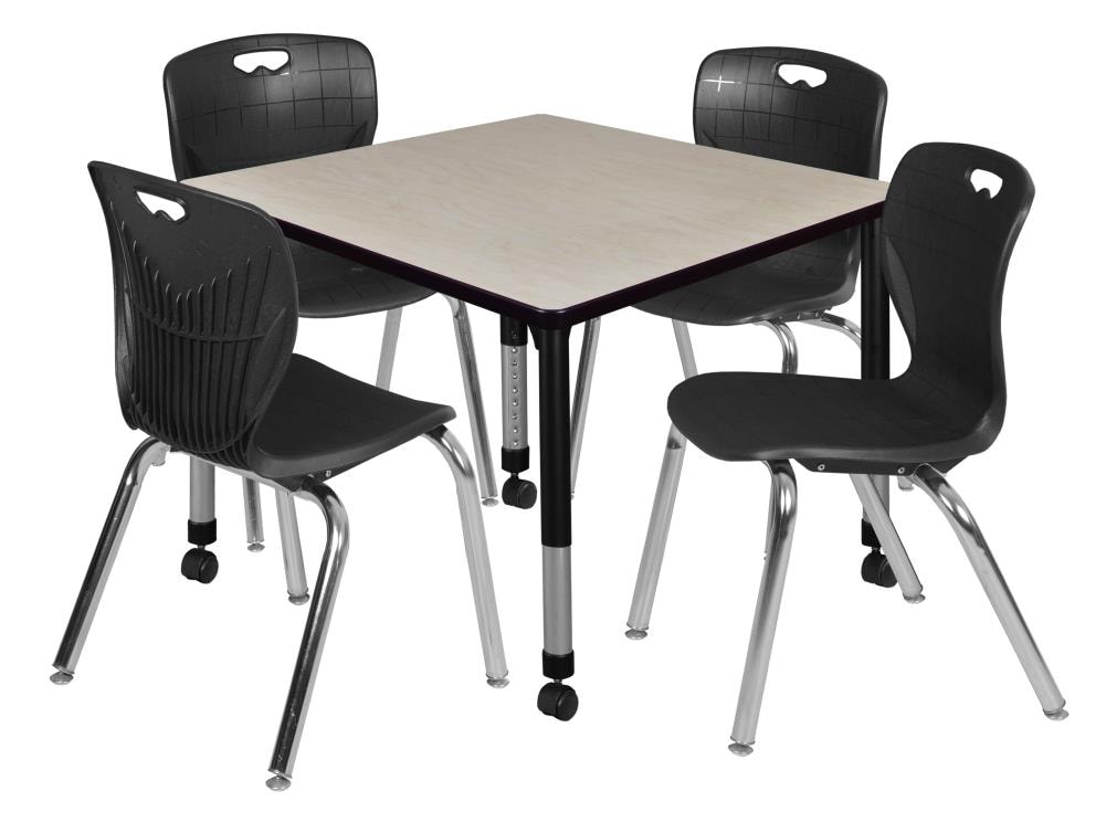 Regency TB4242PLAPCBK40BK Classroom Tables Off-White 4-Person Training Table (42-in W x 34-in H)