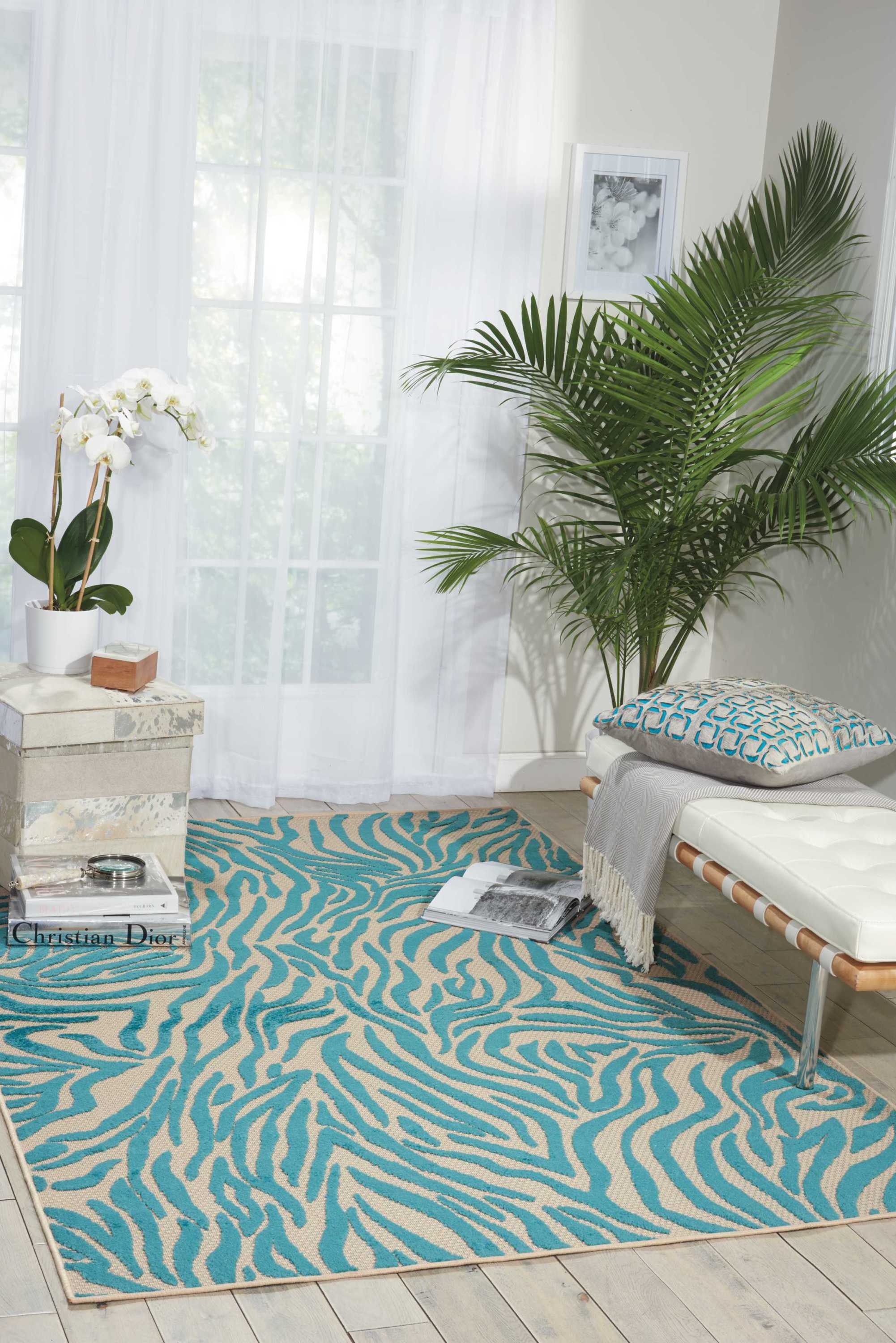 Mirium Teal Indoor/outdoor 2x3 Area Rug, Outdoor - Rugs