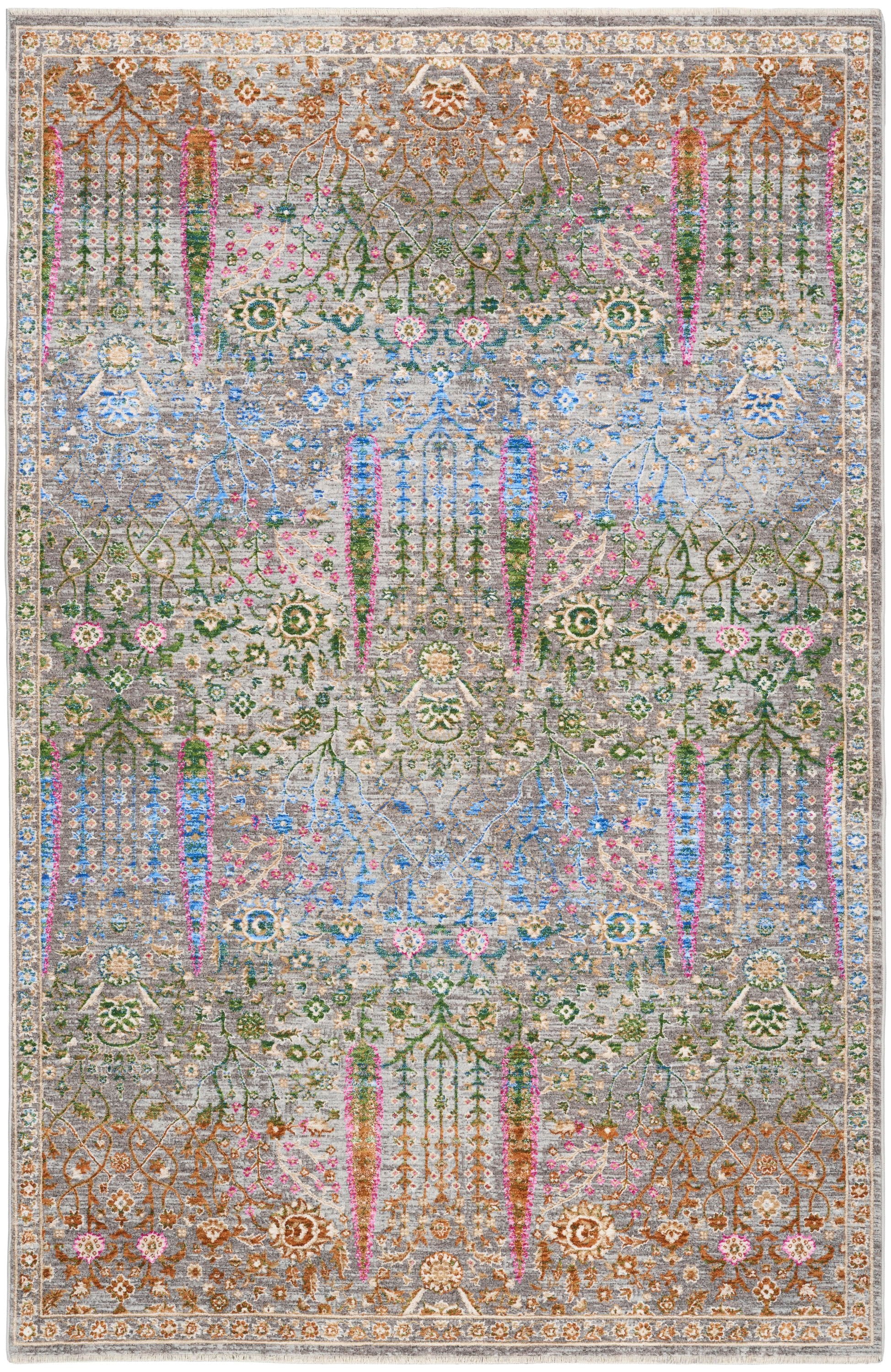  Home Quaint Harmony 5 x 8 ft Blue Multicolor Indoor Area Rug
