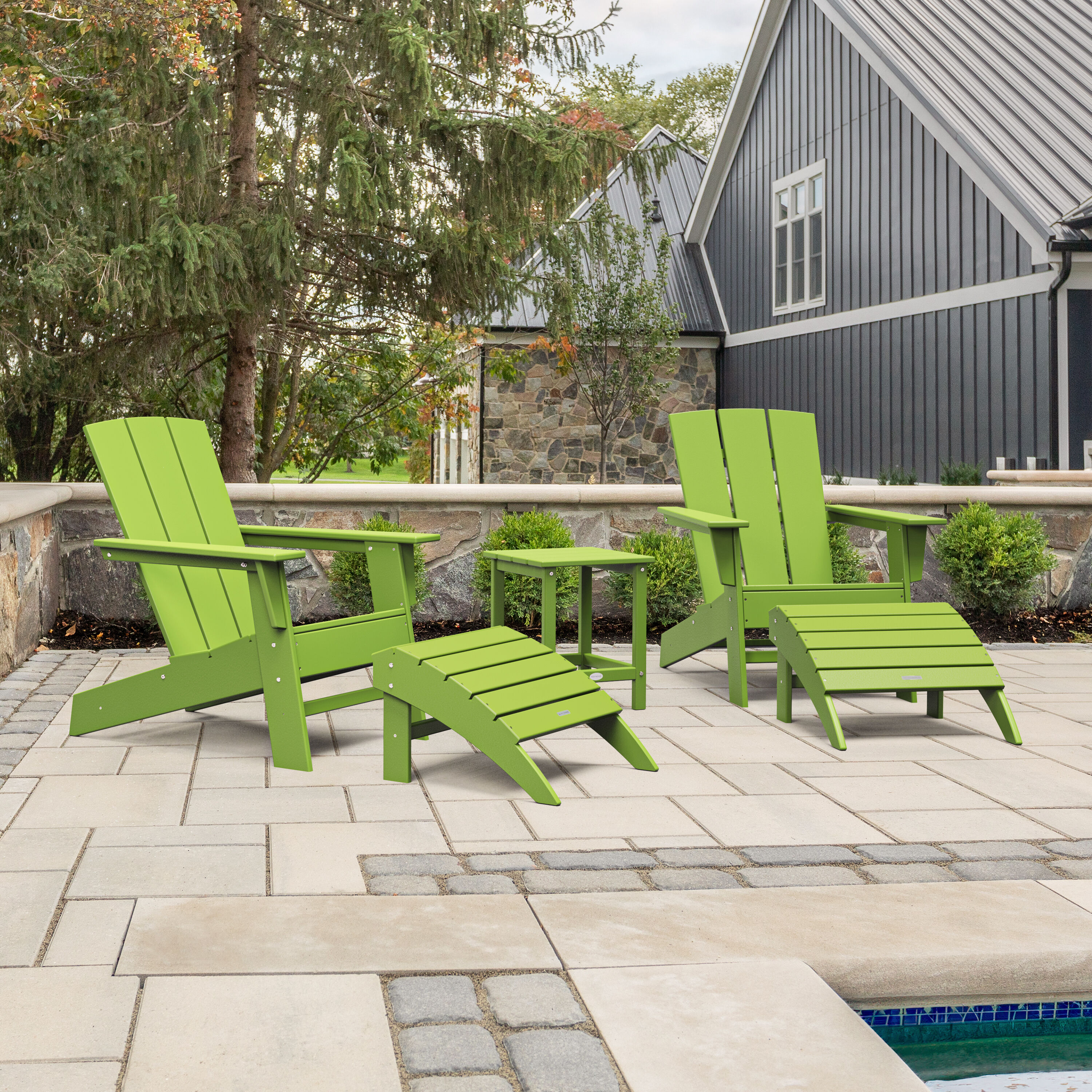 allen + roth by POLYWOOD PWS2726-1-LI Oakport 5 -Piece Patio Conversation Set