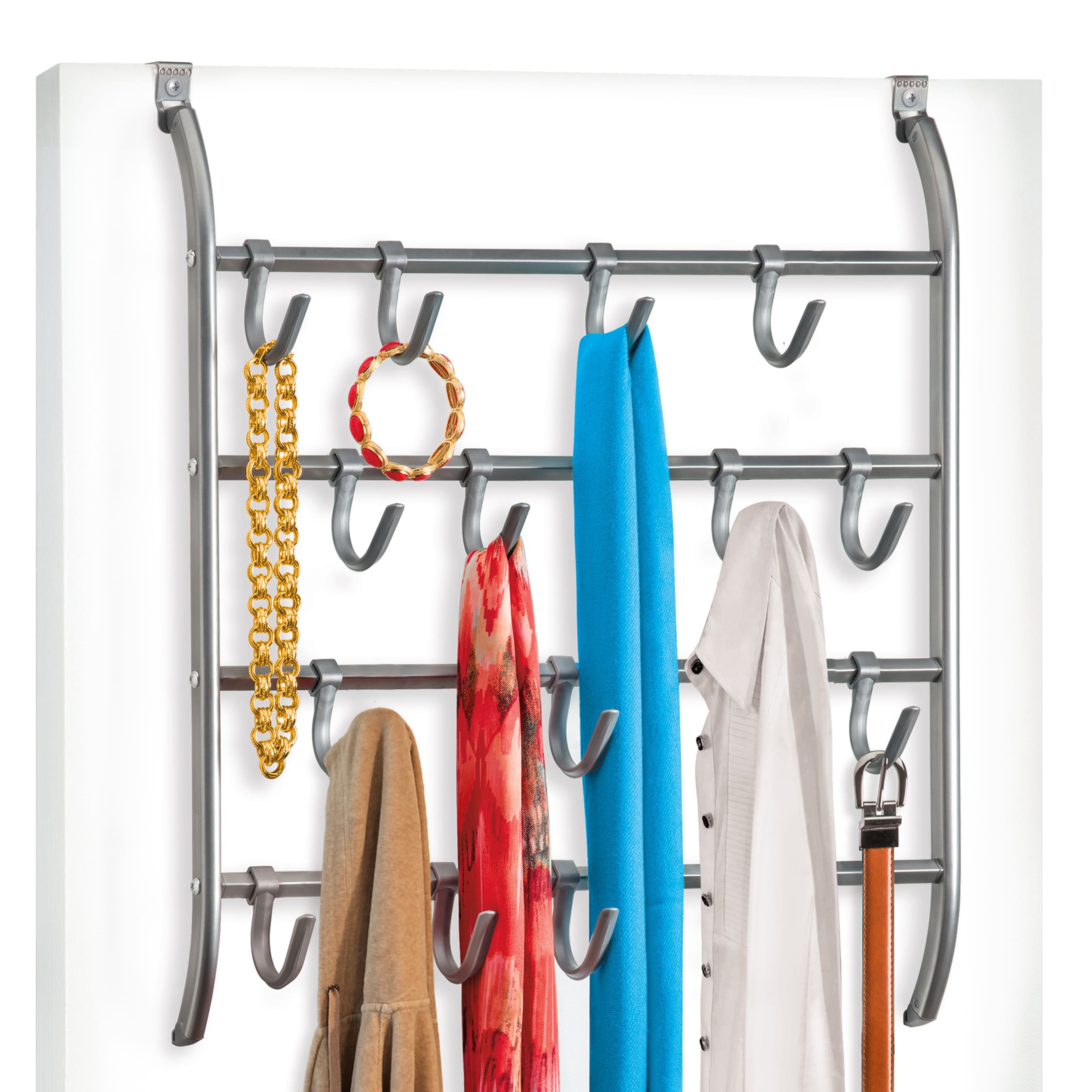 Lynk Bronze Steel Clothing Rack with 9 Large Hooks for Scarves, Belts, and  Accessories - Fits Over Standard Interior Doors in the Clothing Racks &  Portable Closets department at