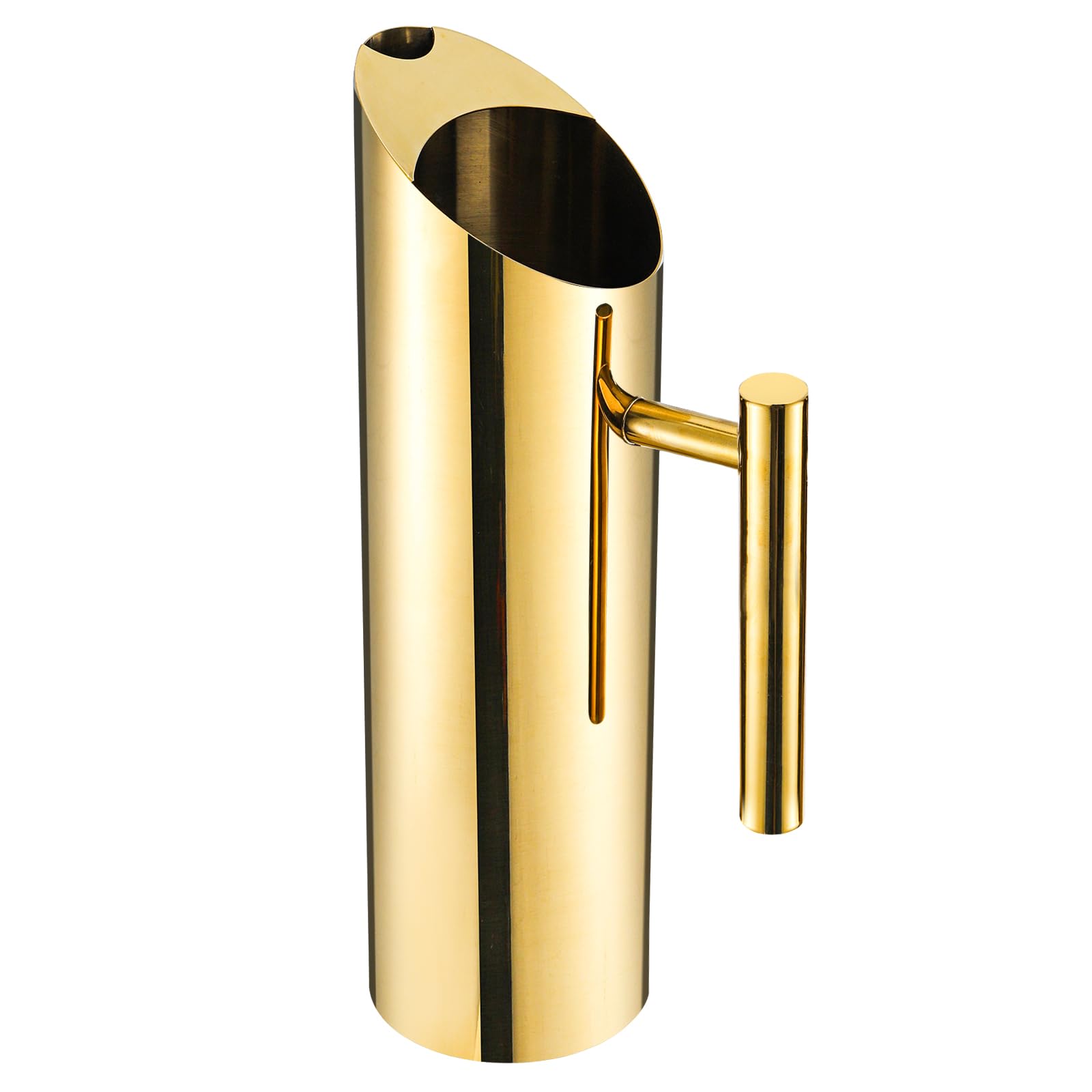 Aoibox  53 oz Stainless Steel Water Pitcher with Ice Guard and Handle Gold Finish Metal Carafe for Hot or Iced