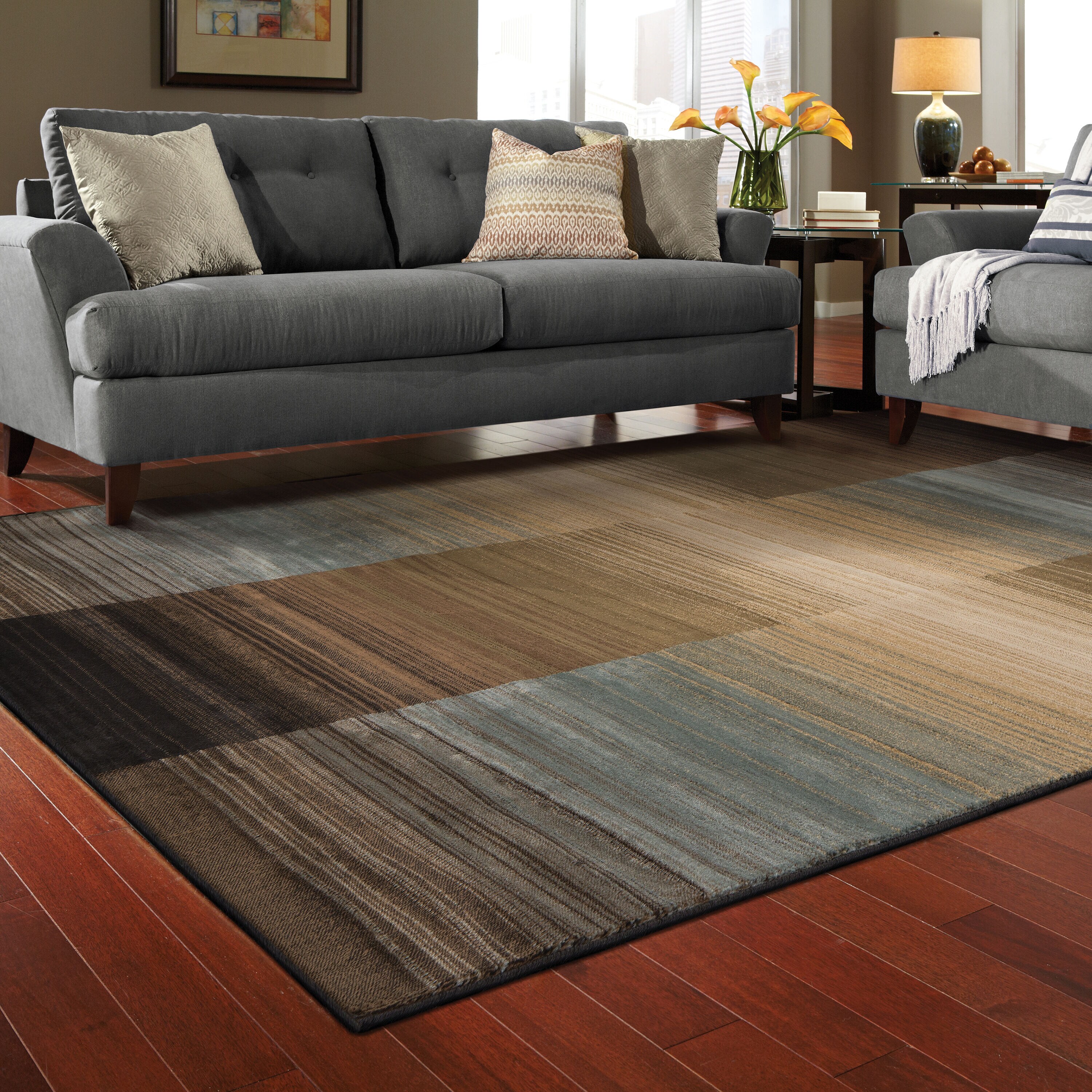 Archer Lane 199HUN1D4L Norwood 3 X 5 (ft) Brown Indoor Stripe Area Rug