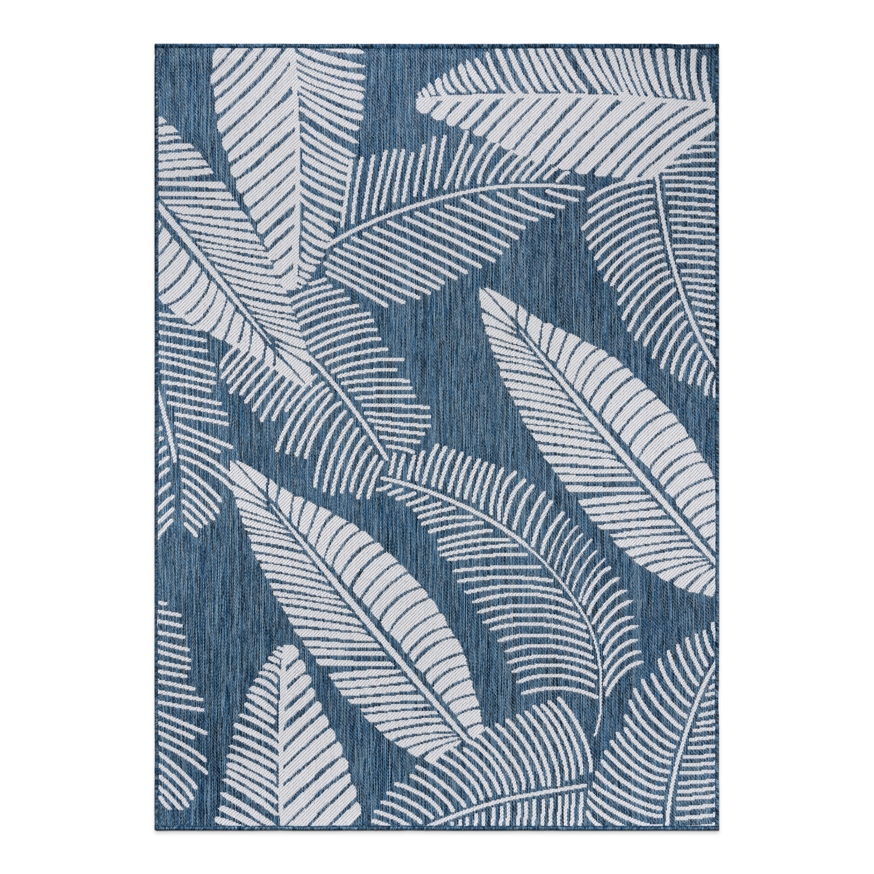 World Rug Gallery 114NAVY5X7 Summer 5 x 7 (ft) Loomed Polypropylene Navy Rectangular Indoor/Outdoor Floral/Botanical Tropical Area rug