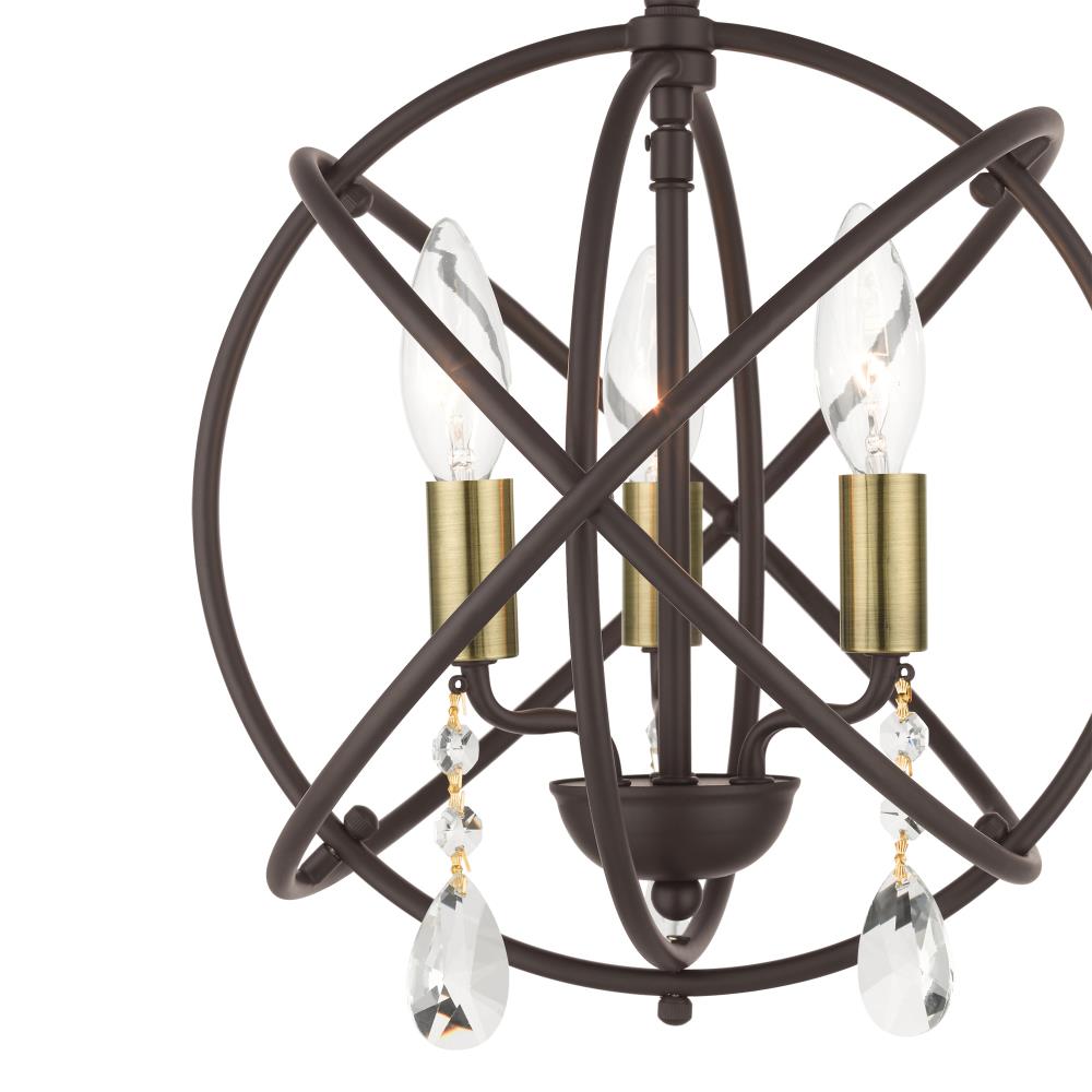 Bronze Mini Plug-in Crystal Candle Chandelier