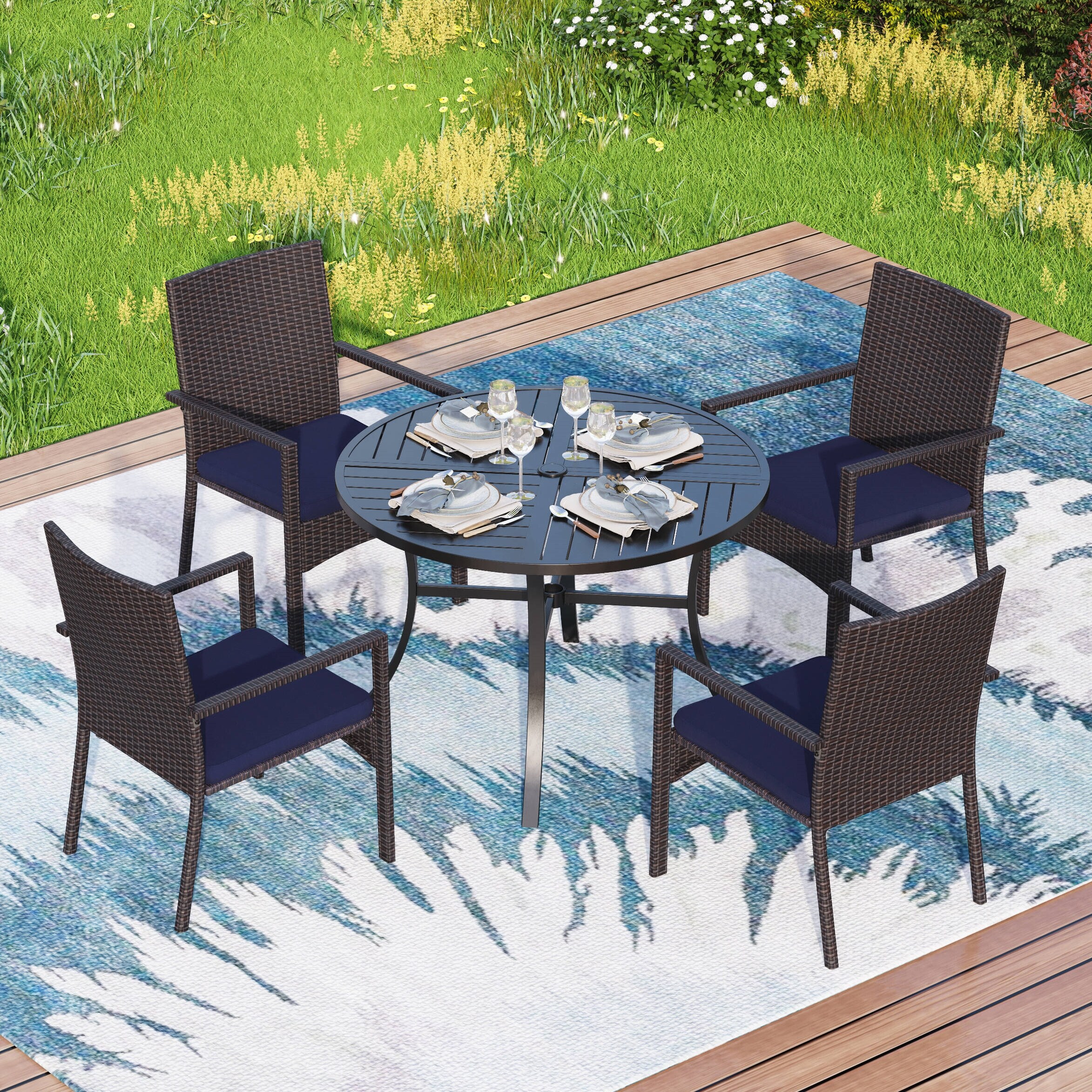 Jakarta linen 8 piece patio set sale