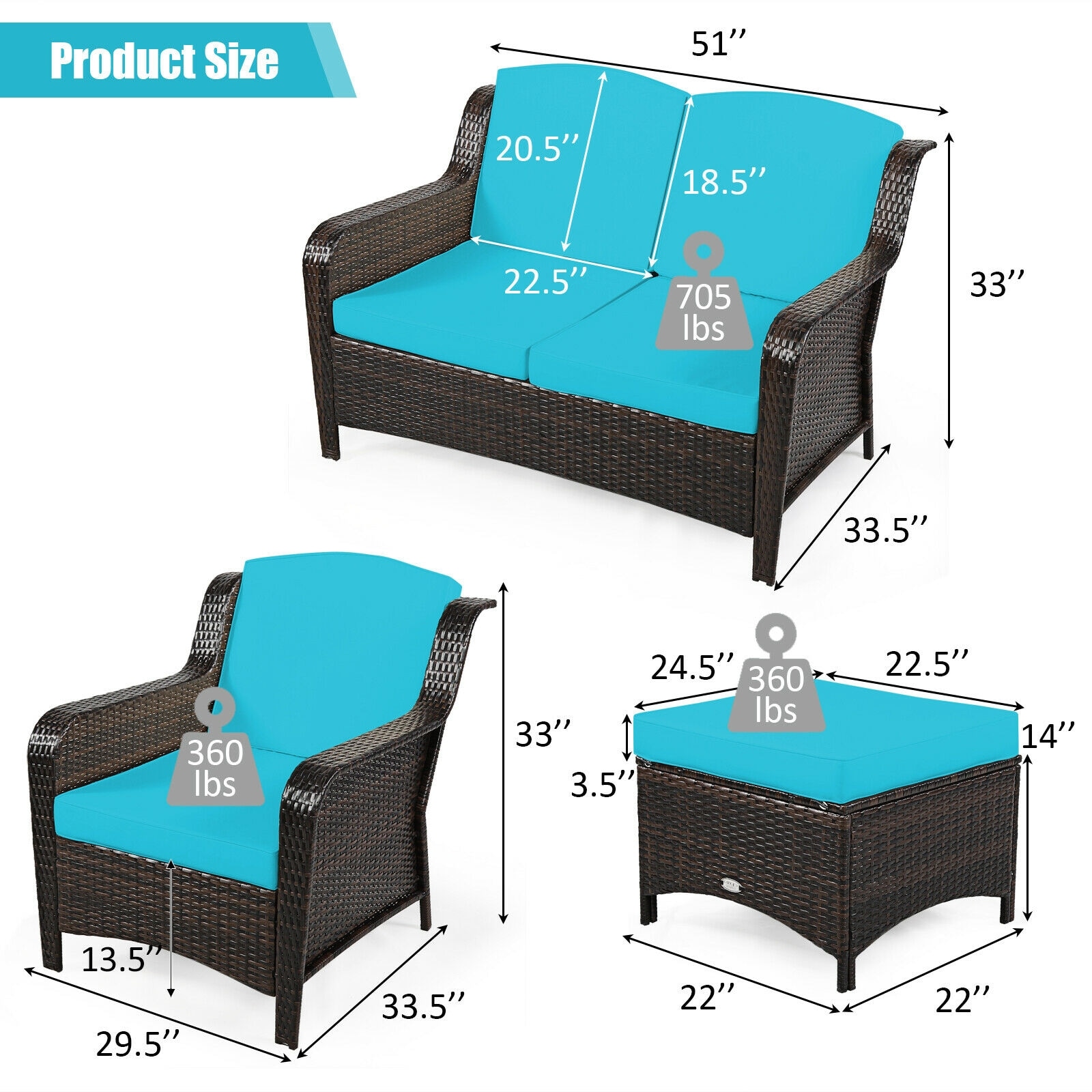 WELLFOR OUS67702TU+ Patio-Conversation-Sets - View #2
