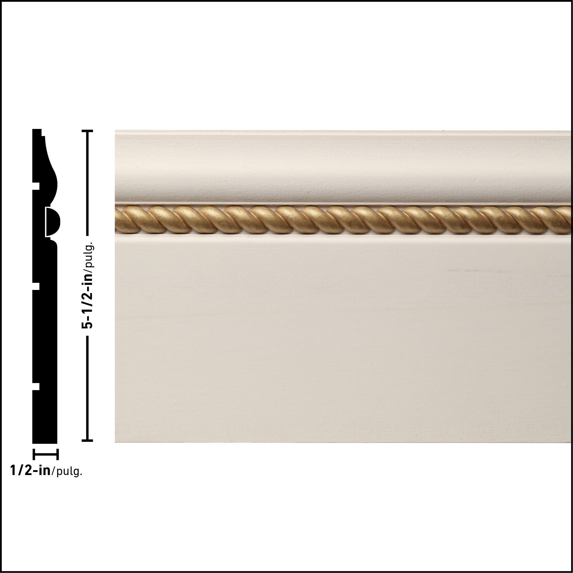 Ornamental Mouldings 1329-8PRIM02GLD Baseboard-Moulding - View #3