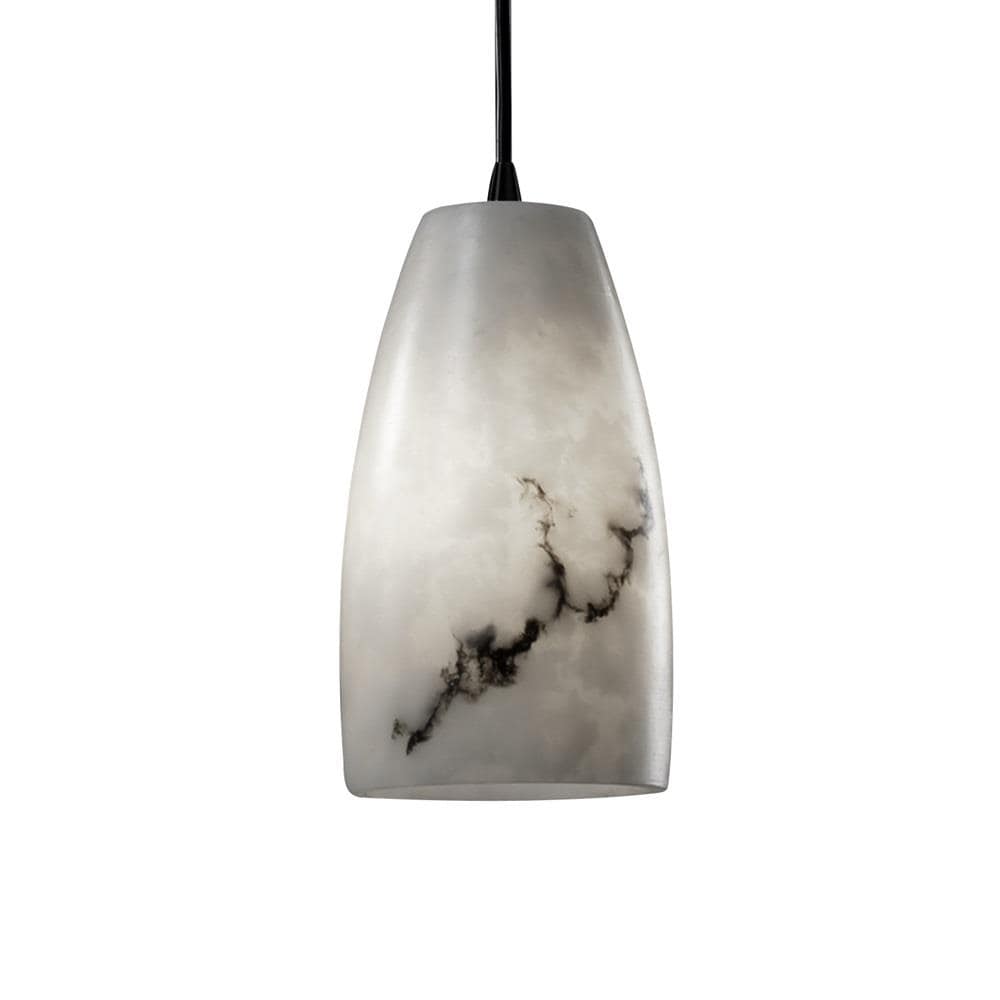 Justice Design Group FAL-8816-28-MBLK LumenAria Matte Black Transitional Cylinder Mini Hanging Pendant light