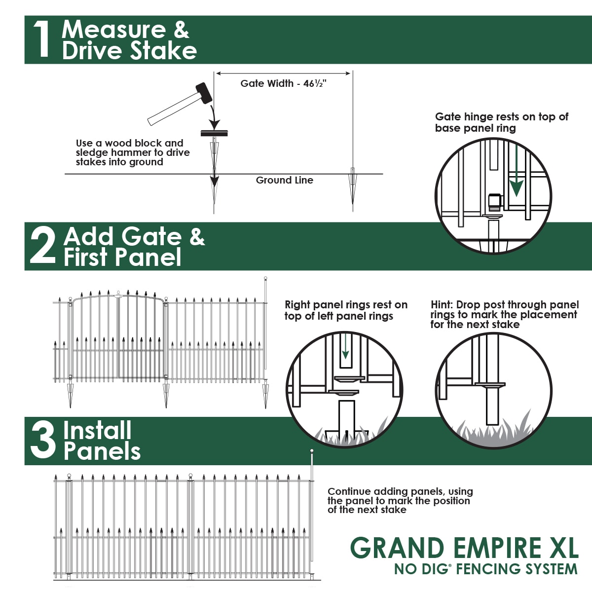 YARDLINK Grand Empire XL 4-ft H x 4-1/2-ft W Black Steel No Dig  Pressed-point Decorative Fence Panel in the Metal Fencing department at
