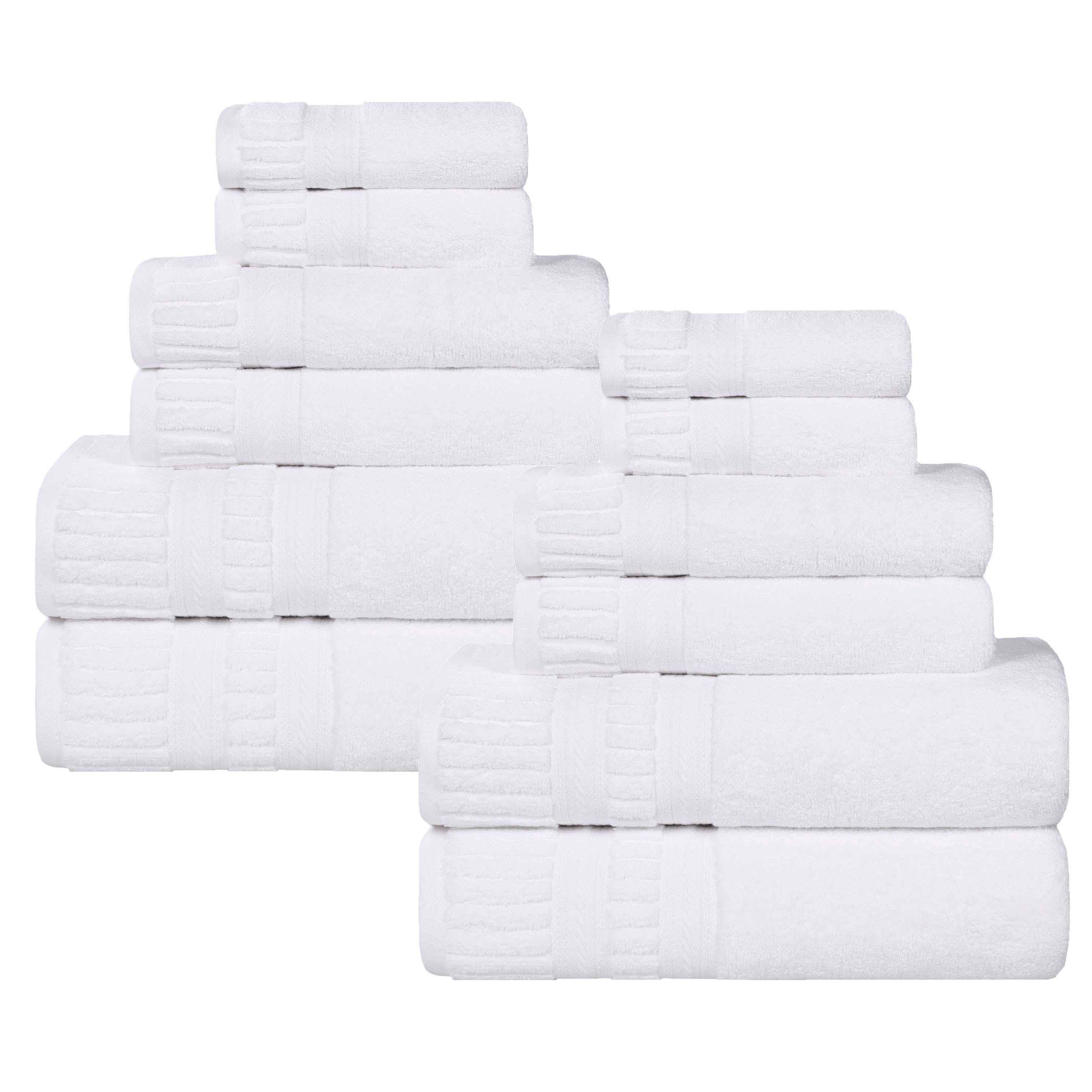 Slickblue Cotton Quick Dry Zero Twist Bath Towel Set with Hanging Loop for Apartment Vacation Home and Guest Bathroom Multiple Color and Size Options