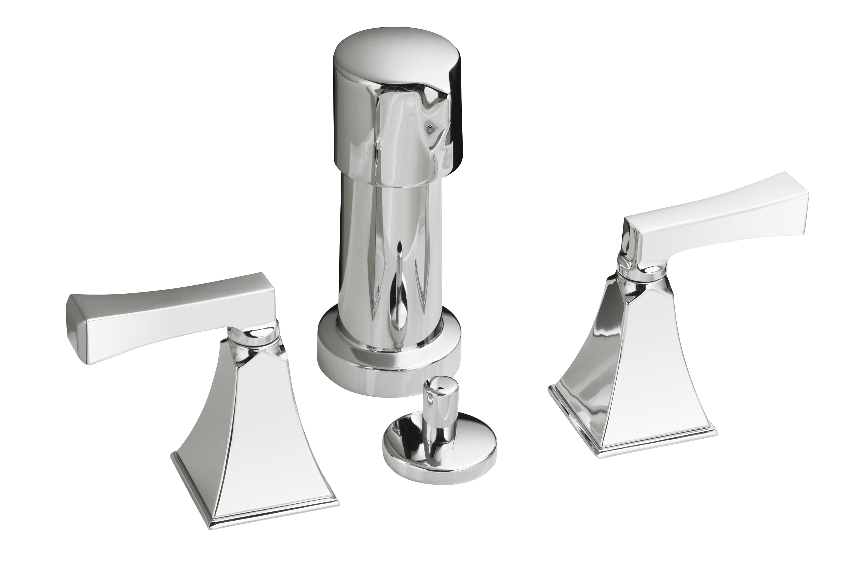 KOHLER 470-4V-CP Memoirs Polished Chrome Vertical spray 4-hole 2-handle Bidet Faucet