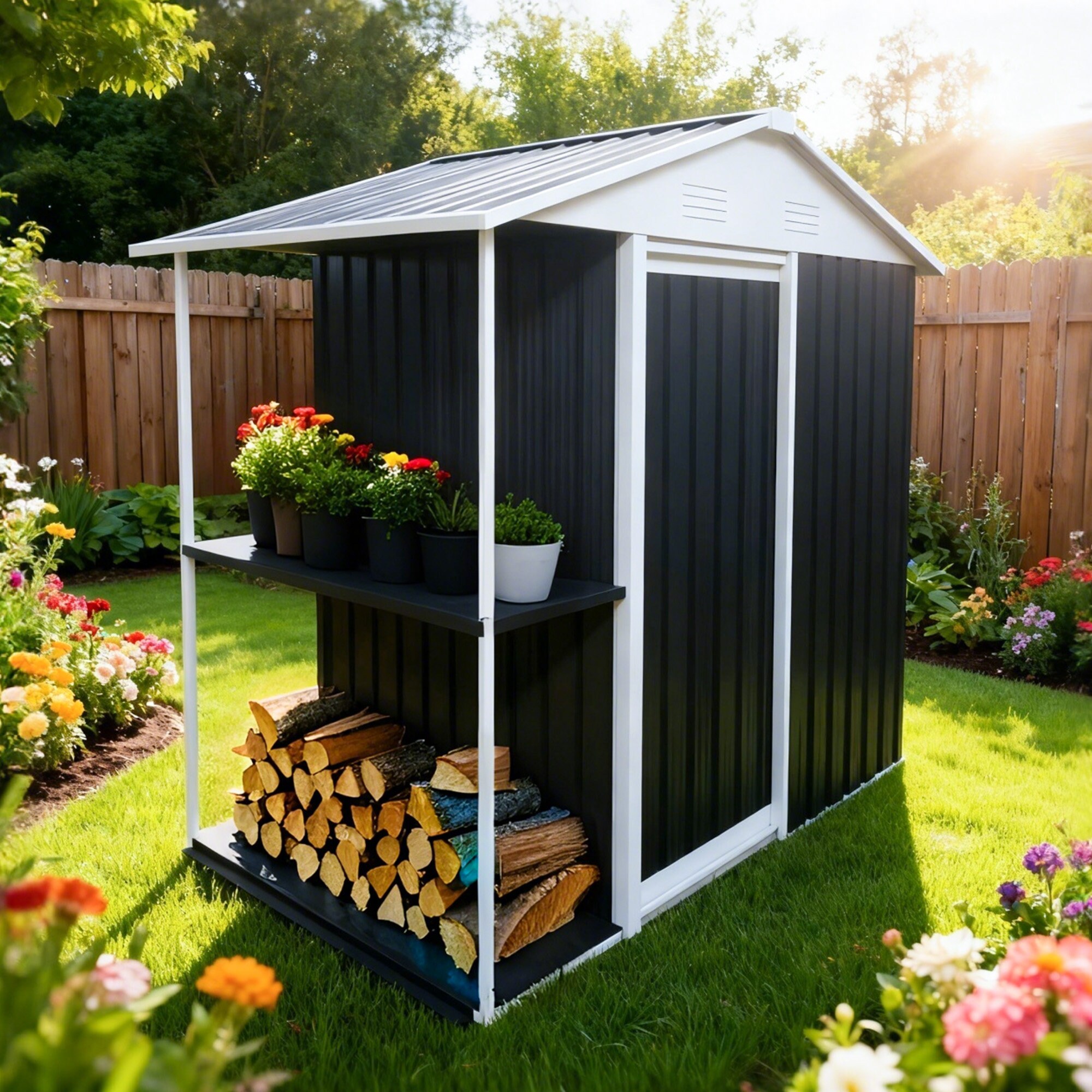 Afoxsos LAF0205S45 Metal-Storage-Buildings-Sheds - View #3