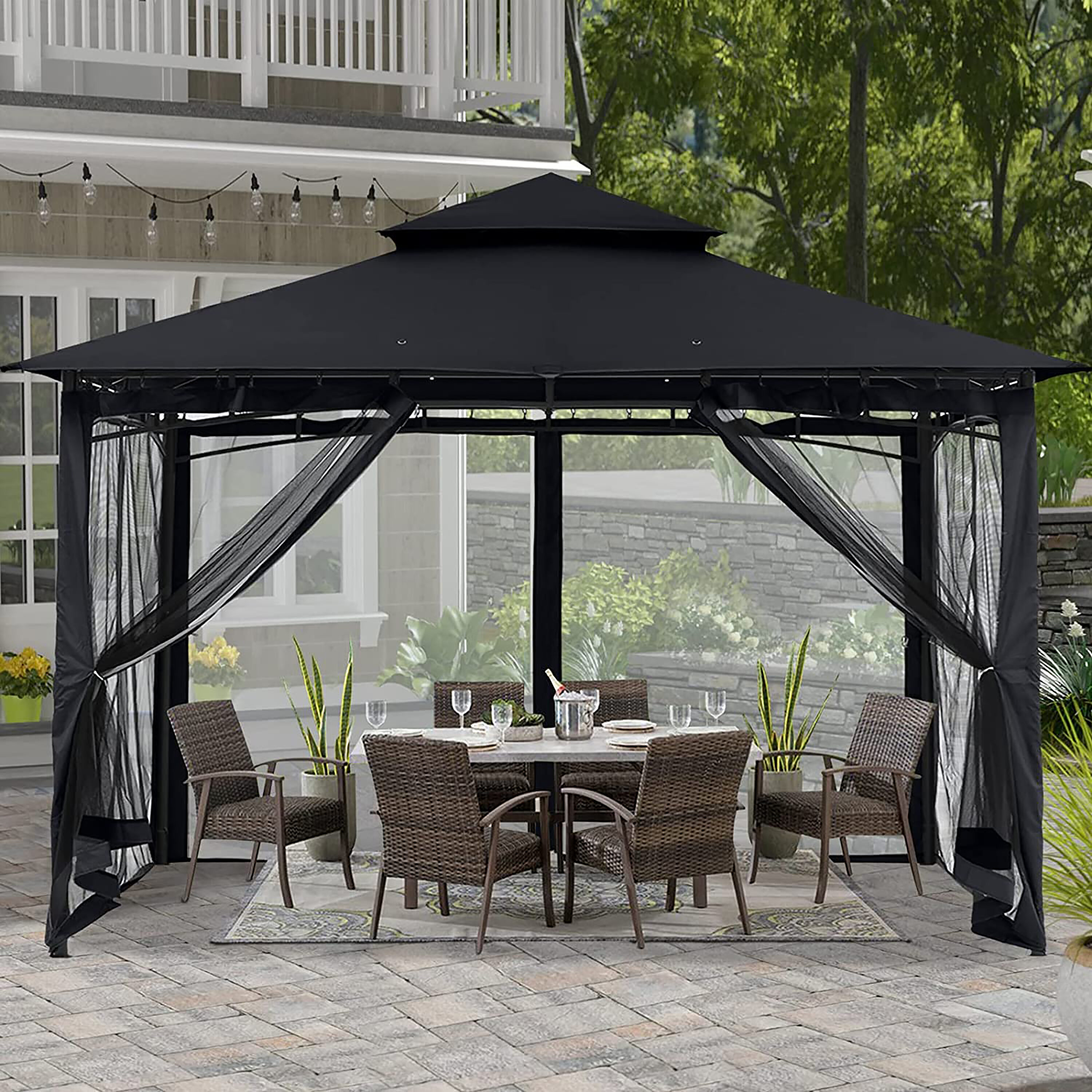 ABCCANOPY GHG-1012DPNT-BLACK Wood-Resin-Gazebos - View #2