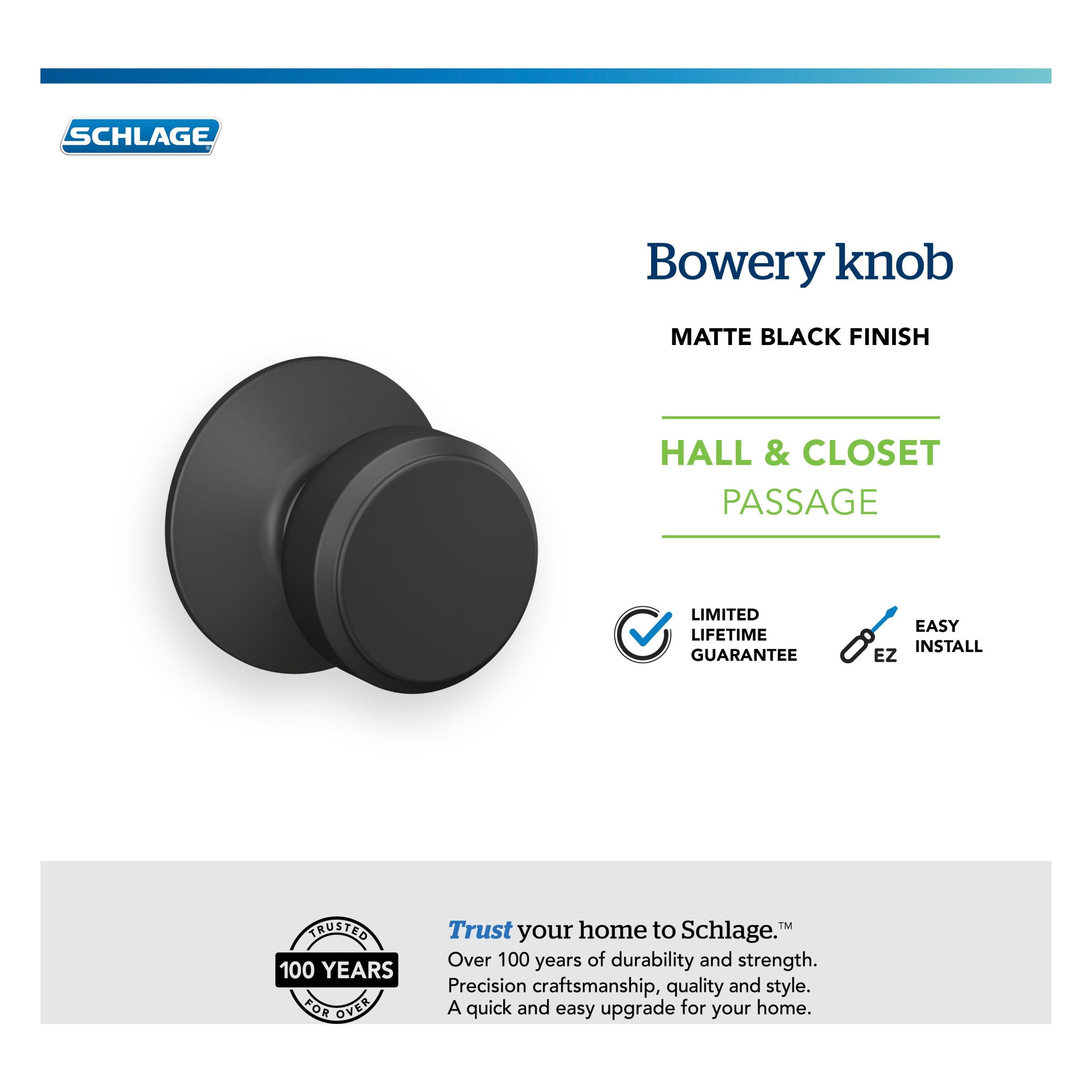 Schlage F10 BWE 622 Door-Knobs - View #5