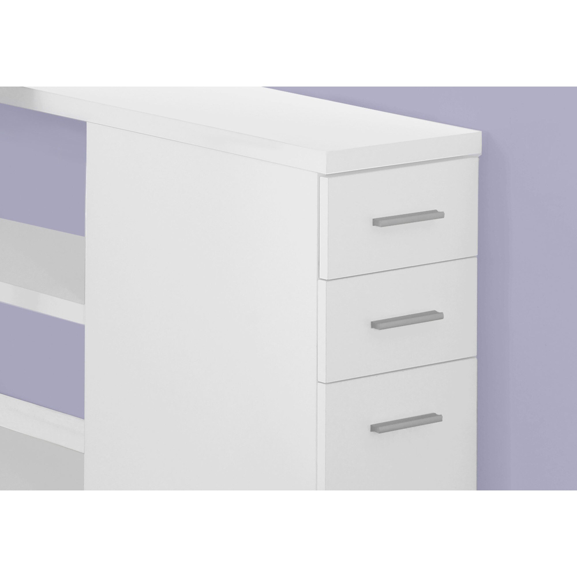 HyperDrop Cart White Laminate Grey Metal Corner L-Shaped Computer Desk ...