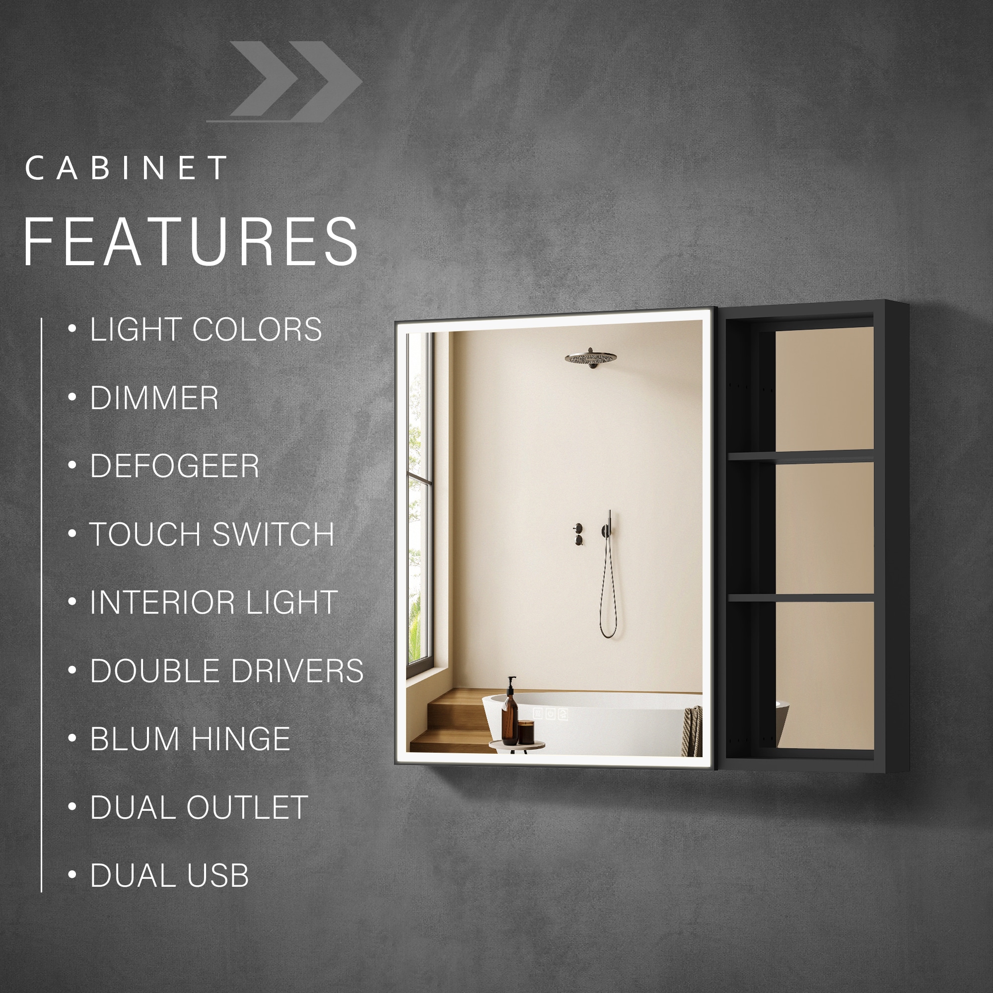 Forclover MEAM-12M3630RMC Bathroom-Medicine-Cabinets - View #8