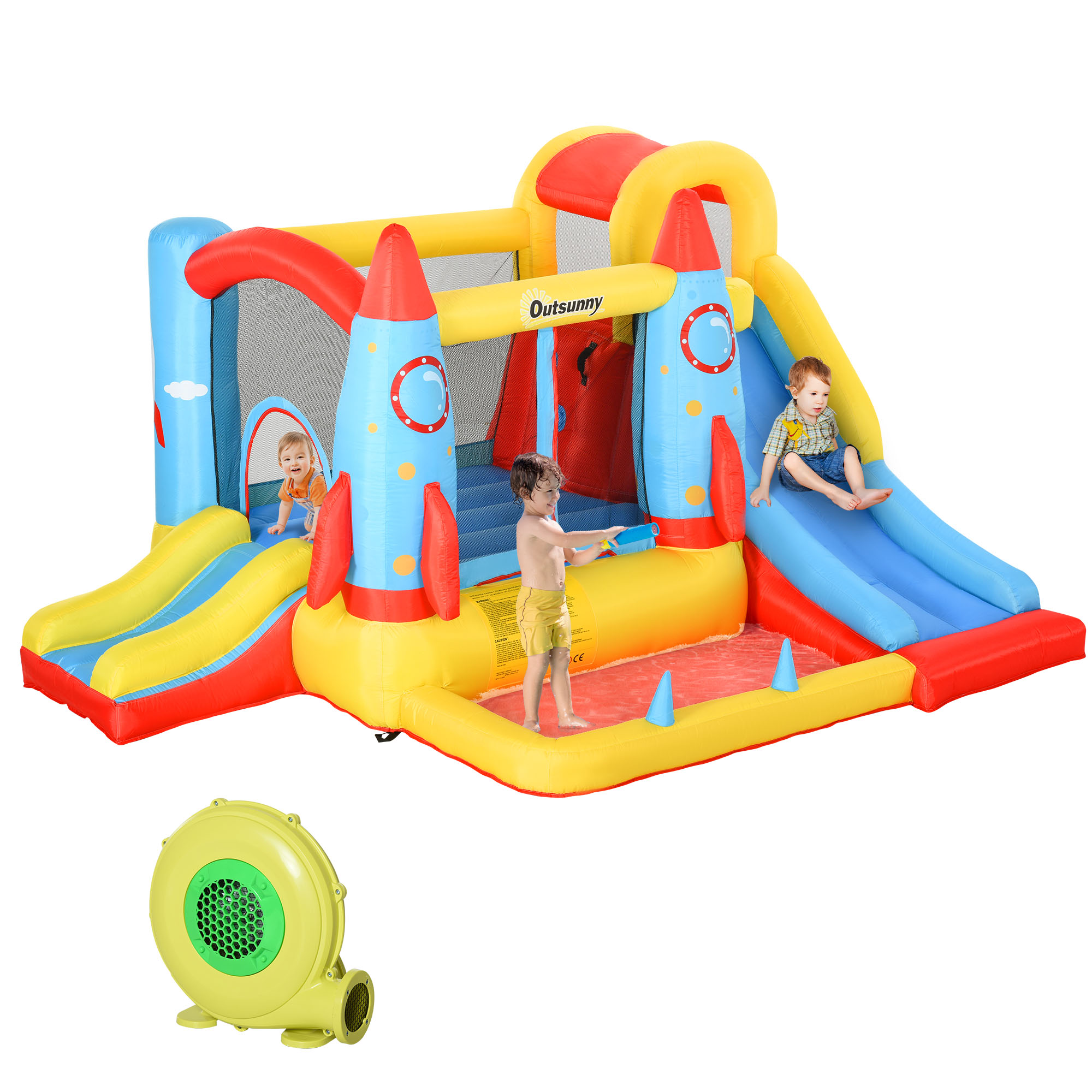 Flynama L-419S00038 4-In-1 Kids Inflatable Water Slide 104.25-in Polyester Bounce house