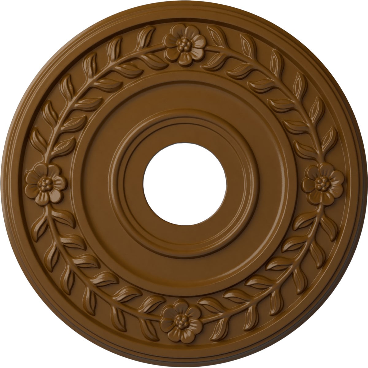 Ekena Millwork CM16WRSTF Wreath 16.25-in W x 16.25-in L Painted Smokey Topaz Polyurethane Whole Ceiling Medallion