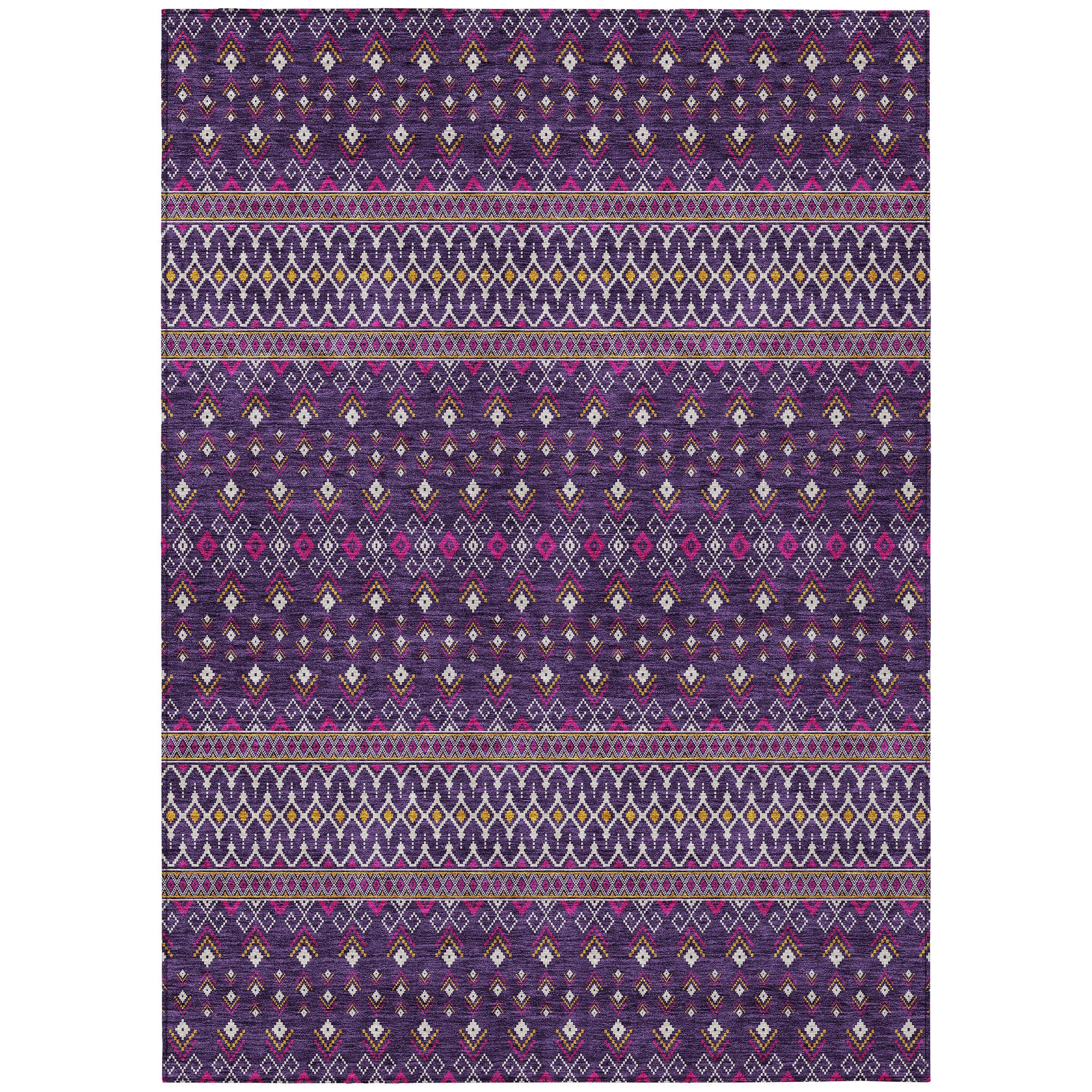 Addison Rugs ACN708PP3X5 Chantille ACN708PP 3 x 5 (ft) Polyester Purple Rectangular Indoor/Outdoor Geometric Machine washable Area rug
