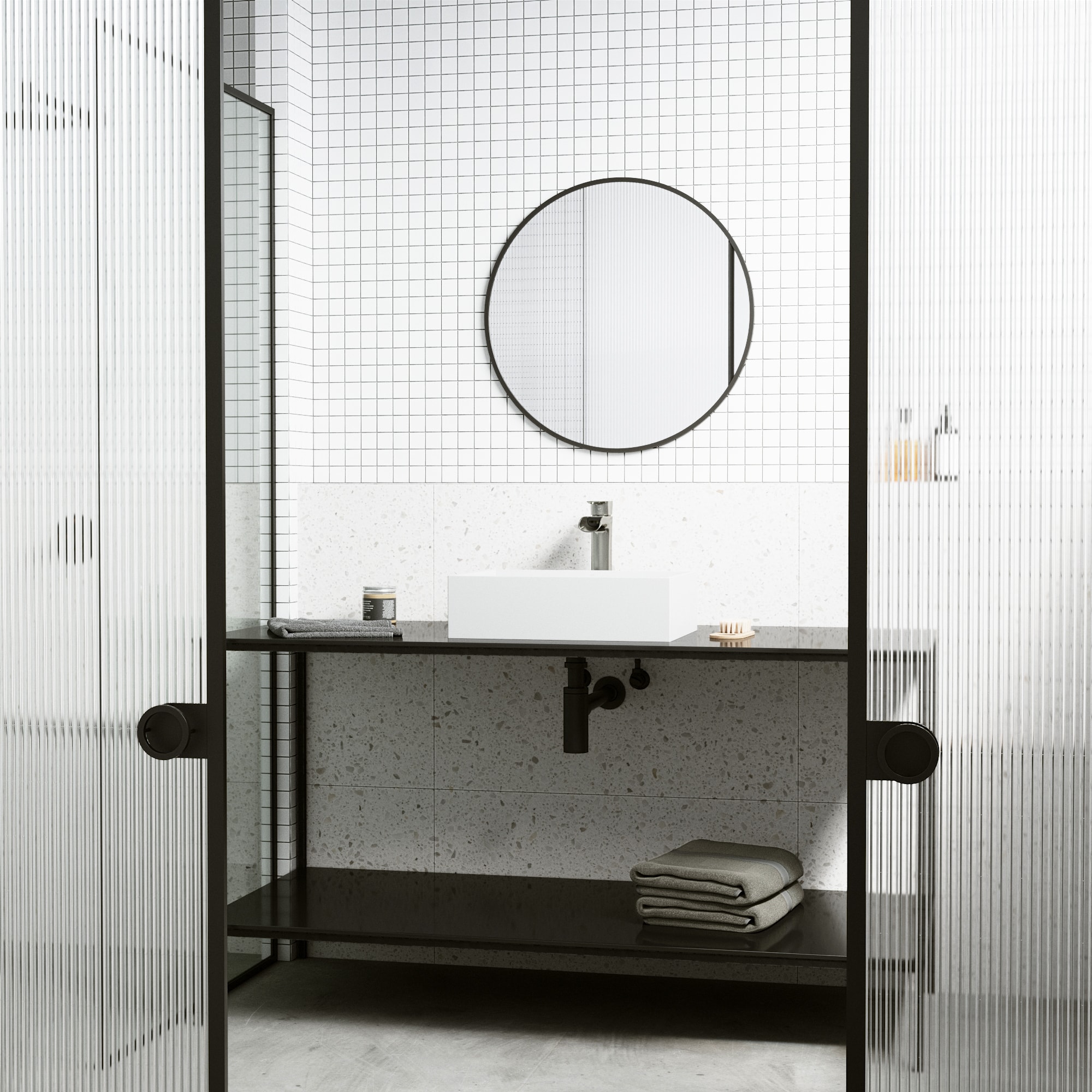 Matte White Rectangular Stone Vessel Bathroom Sink